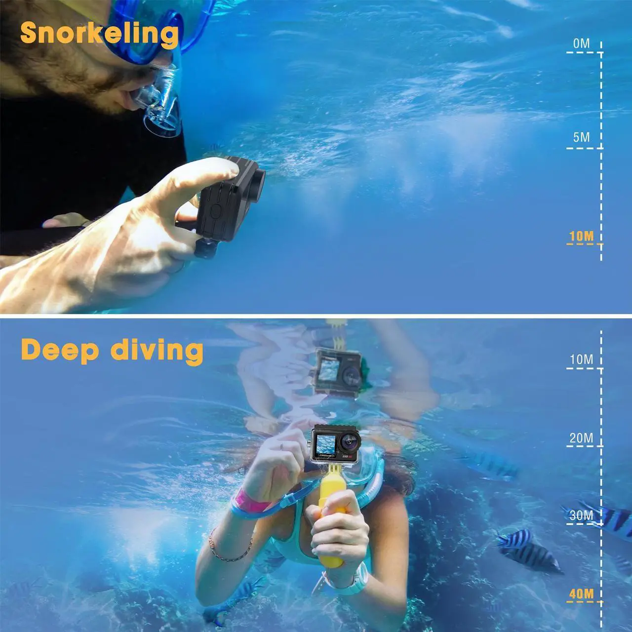 Alt view image 4 of 7 - CAMPARK Action Camera 4K 20MP Waterproof Camera Dual Screen WiFi Touch Screen Vlog Camera EIS Remote Control 131ft Underwater Sport Camera with 2 x 1350mAh Batteries and Accessories Kits