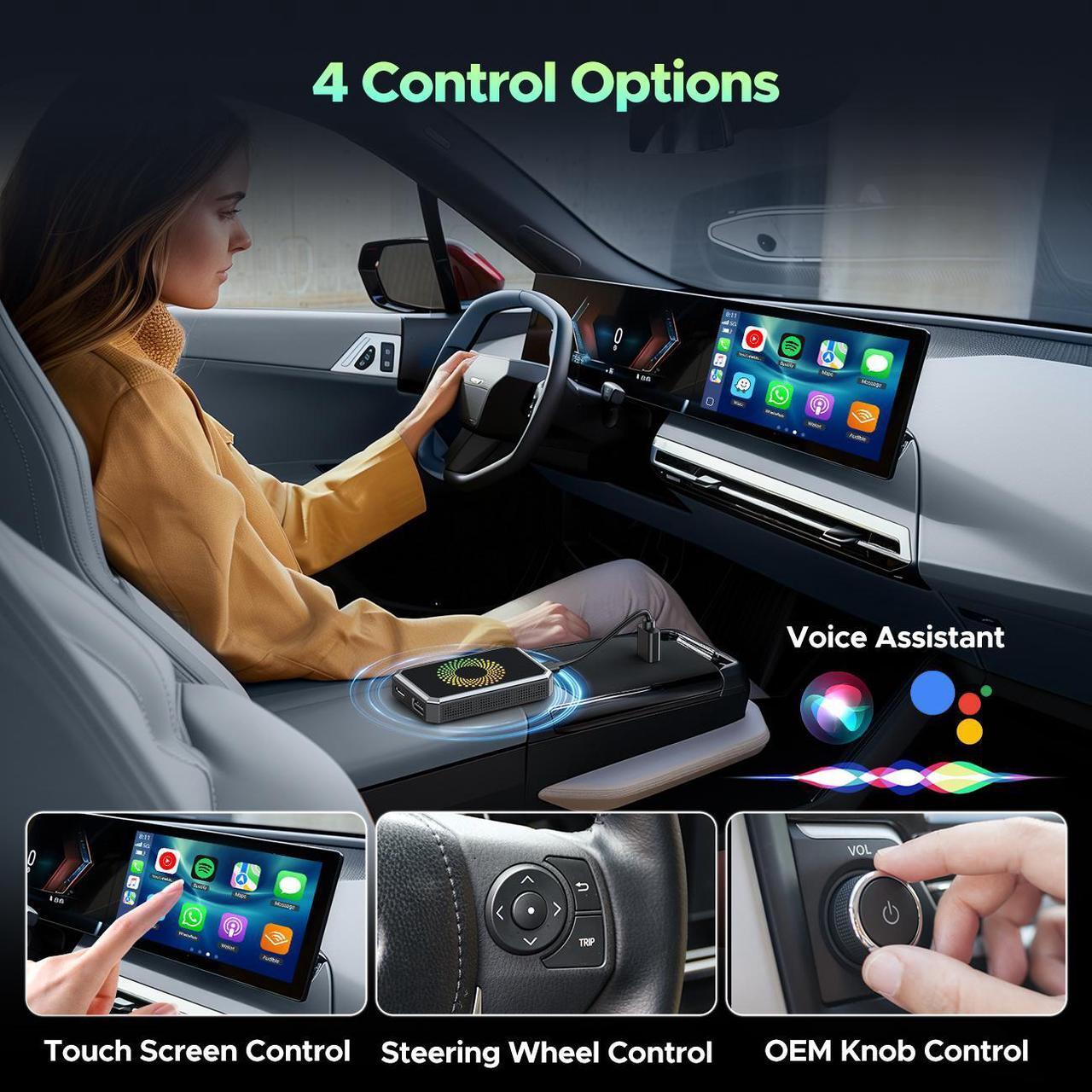 Alt view image 7 of 7 - Lamtto Wireless Carplay Adapter, 3 in 1 Magic Video Box with Built in Netflix YouTube, Dongle with USB Drive and HDMI Output for OEM Wired Apple Car Play and Ared Apple Car Play and Android Auto Cars