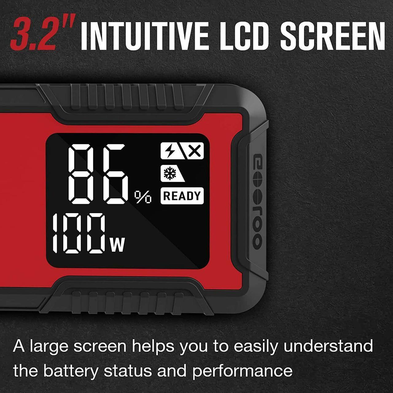 Alt view image 7 of 7 - GOOLOO GT3000 Jump Starter 3000A PD100W Fast Charging, SuperSafe 12V Lithium Portable Car Battery Booster Pack, 22800mAh Power Bank Charger Box with Jumper Cables for 8L Diesel and 10L Gas Engines