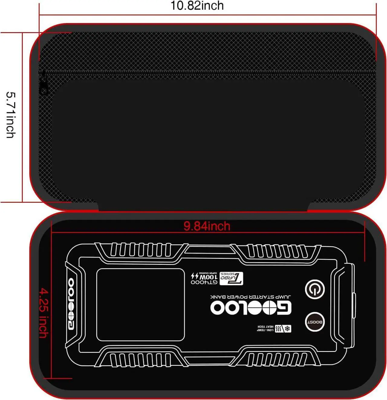 Alt view image 7 of 7 - GOOLOO Eva Protection Case for GT3000 GT4000 GT4000S 12V Gooloo Jump Starters,Portable Hard Storage Case Car Tool Gadgets Carry Bag