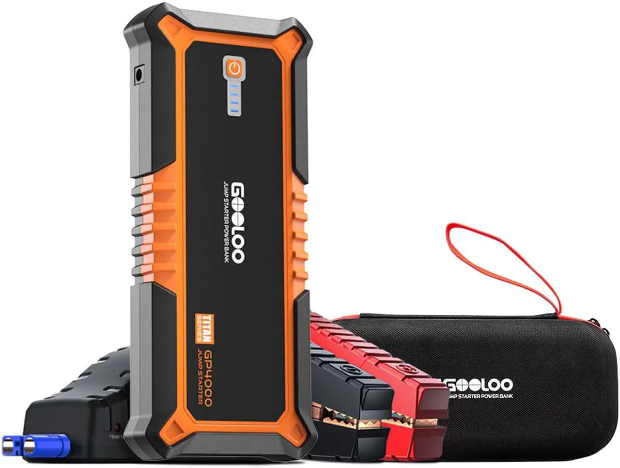 Main image of GOOLOO GP4000 4000A Peak Jump Starter 12V trickle  USB Quick Charge and Type C Port 24000mAh Portable Power Bank for All Gas/up to 10.0L Diesel Engine with EVA Protection Case
