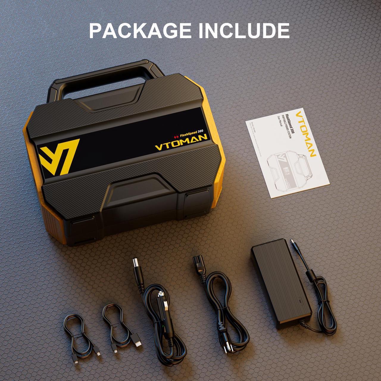 Alt view image 7 of 7 - VTOMAN FlashSpeed 300 Portable Power Station 70000mAh, Only 7.4lbs with 7 Outlets, LiFePO4 Generator with Up to 600W AC Outlet, 12V/24V DC Input Adapt RV/Van, PD 100W Type-C for Power Outage, Camping