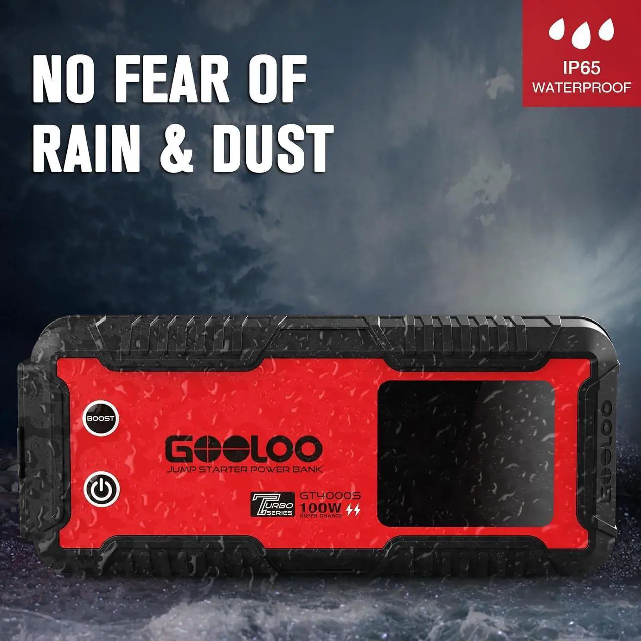 Alt view image 7 of 7 - GOOLOO GT4000S Jump Starter 100W Two-Way Fast-Charging Portable Car Jump Starter EVA Storage Case