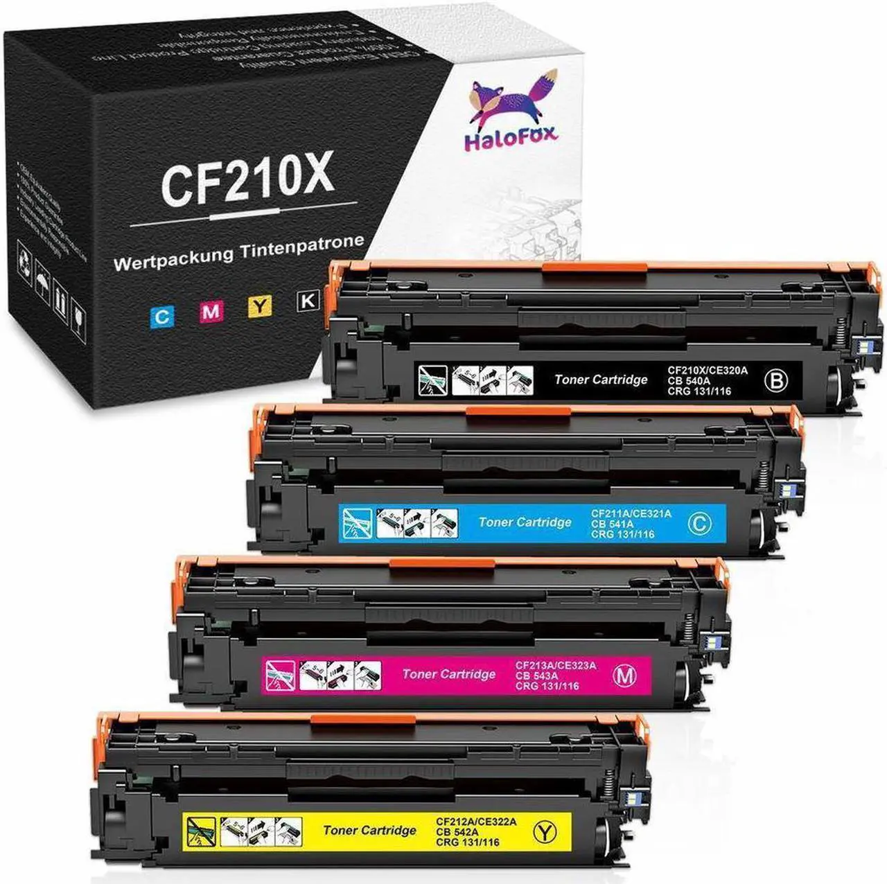 Alt view image 3 of 5 - 5 Pack CF210X 131X Toner Cartridge Black Color Set For  Laserjet M251 M276n nw