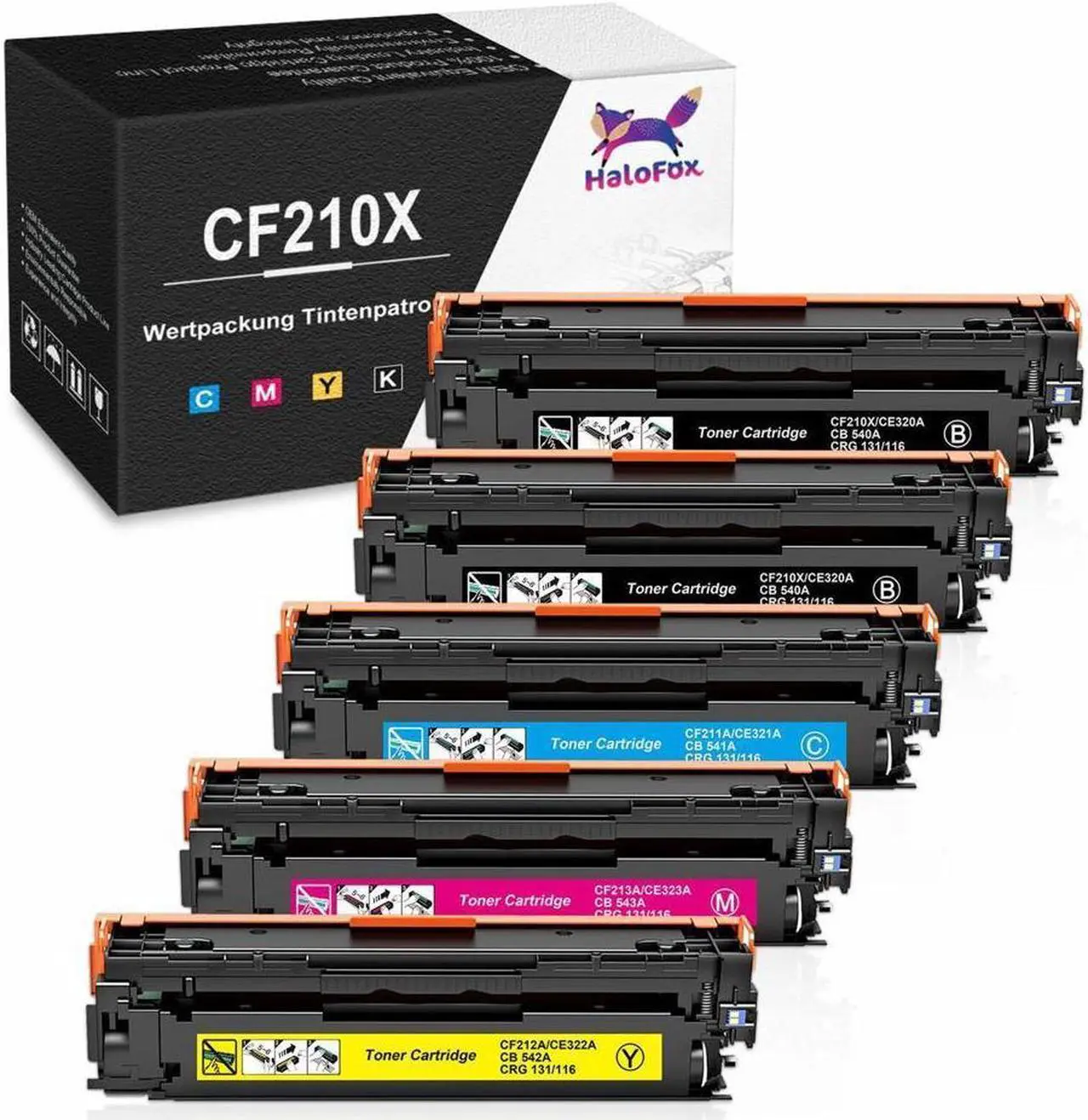 Main image of 5 Pack CF210X 131X Toner Cartridge Black Color Set For  Laserjet M251 M276n nw