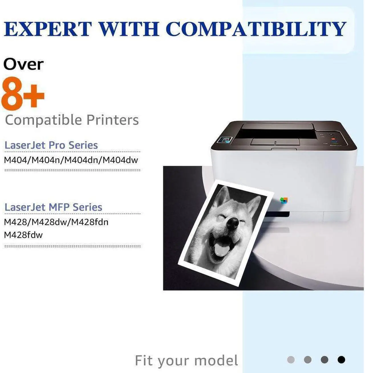 Alt view image 3 of 5 - 1PK CF258A With Chip Toner Cartridge compatible for  LaserJet M404dn M404dw