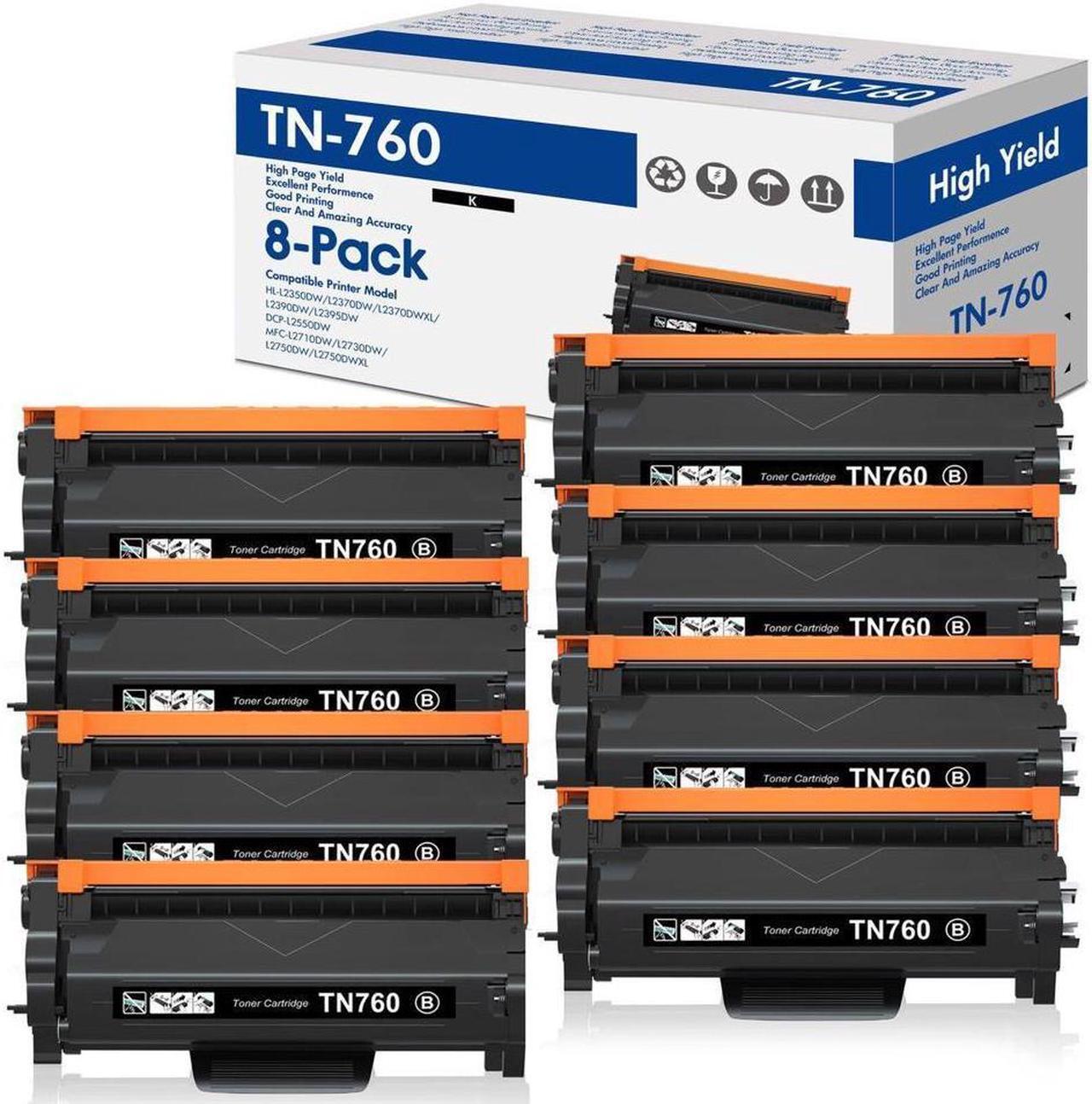 Main image of 8Pack TN760 Toner Compatible for Brother MFC-L2710DW L2750DW DCP-L2550DW TN730