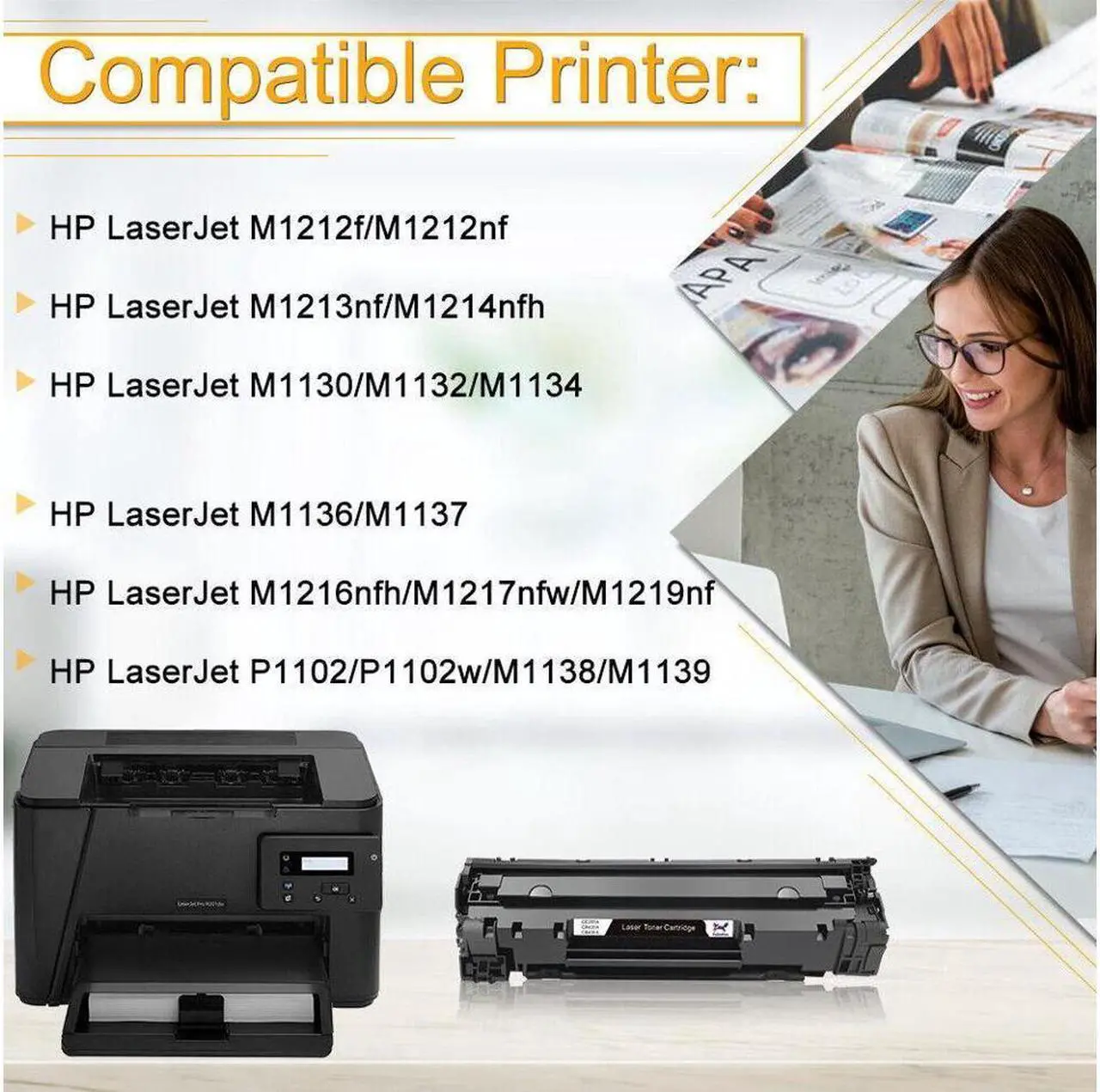 Alt view image 2 of 5 - 1 High Quality For CB435A 35A Black Toner Cartridge for LaserJet P1006 P1009