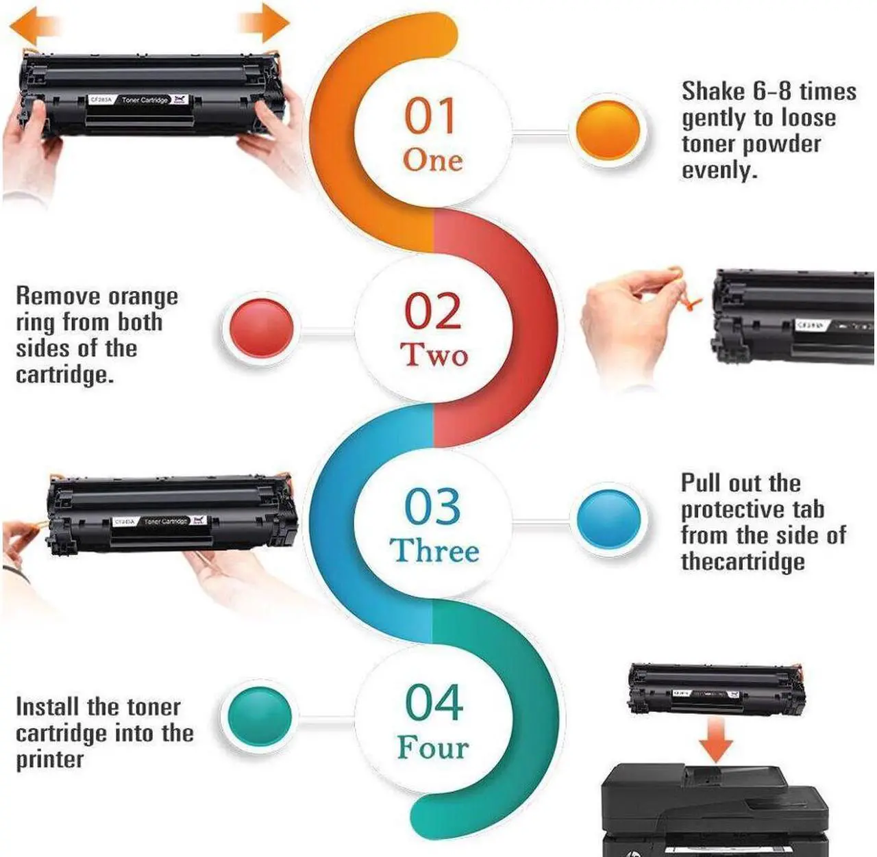 Alt view image 3 of 5 - 1 High Quality For CB435A 35A Black Toner Cartridge for LaserJet P1006 P1009