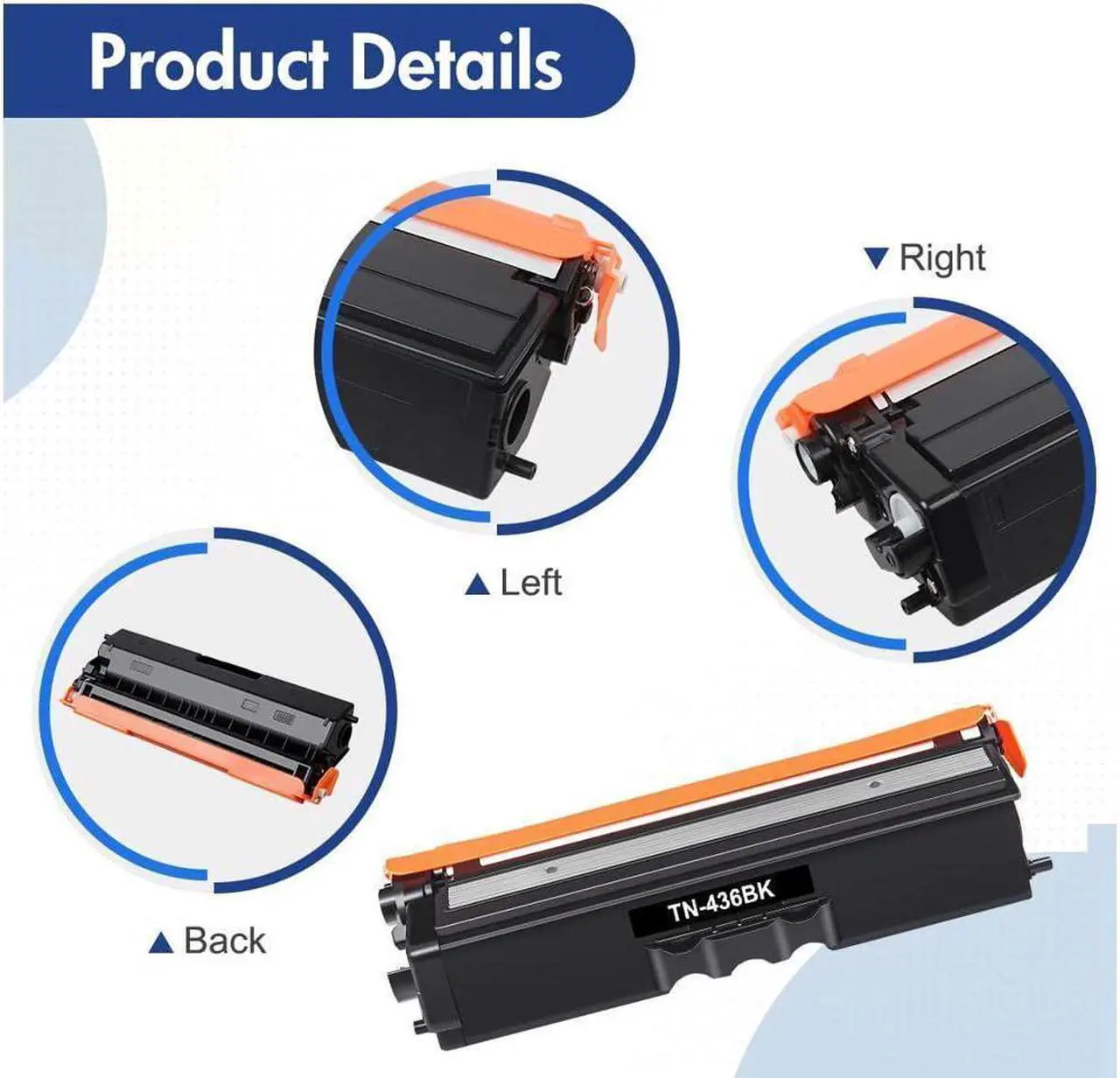 Alt view image 3 of 4 - TN436 Toner Cartridge Compatible Replacement for Brother TN436 TN-436 TN436BK TN436C TN436M TN436Y for MFC-L8900CDW HL-L8360CDW HL-L8360CDWT HL-L9310CDW MFC-L9570CDW Printer 4-Pack