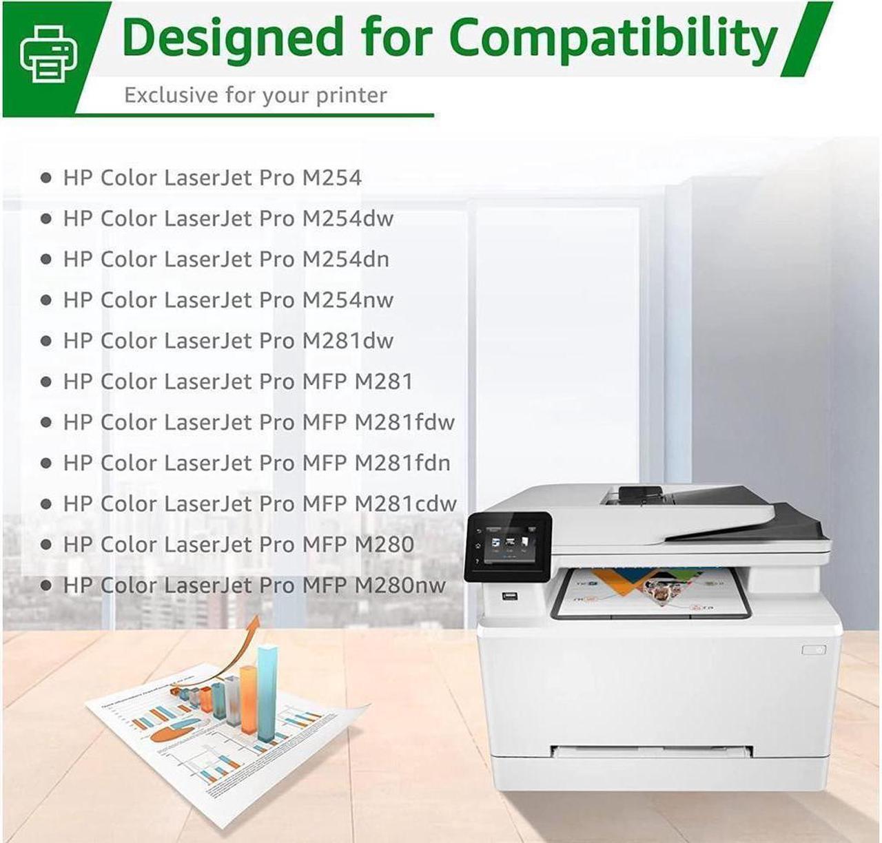 Alt view image 2 of 5 - GREENSKY Compatible Toner Cartridges Replacement for 202A CF500A 202X Color Pro MFP M281fdw M281cdw M254dw M281fdn M254dn M254nw M280nw Printer (Black Cyan Yellow Magenta, 5 Packs)