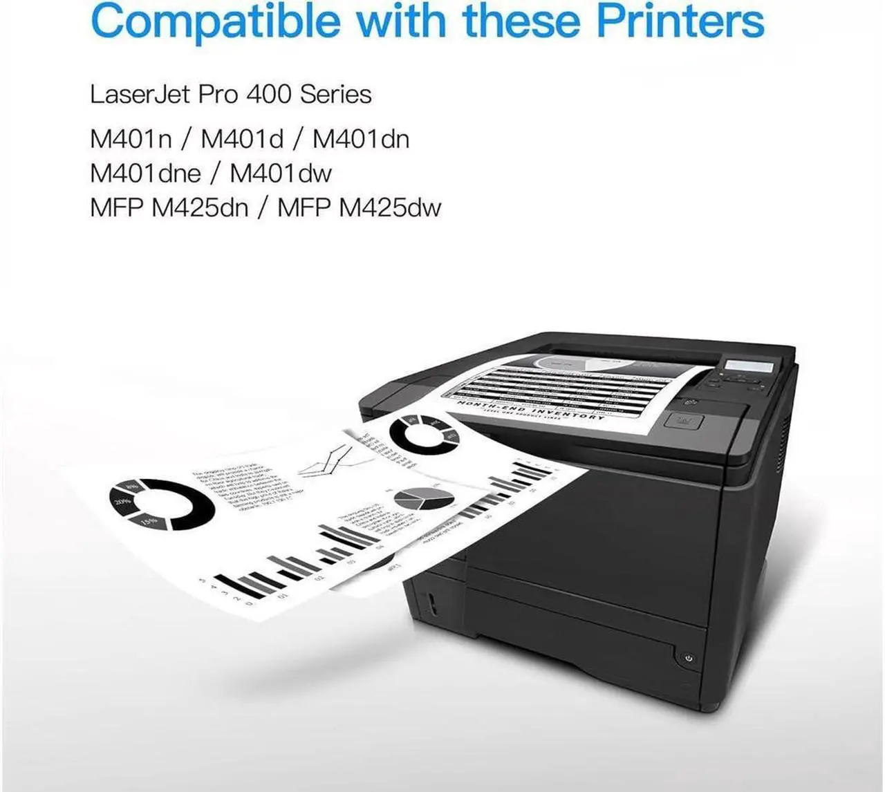 Alt view image 2 of 5 - LxTek Compatible Toner Cartridge Replacement for 80A CF280A 80X CF280X 05A CE505A Compatible with Laserjet Pro 400 M401dne M401dn M401dw M401n, Pro 400 MFP M425dn M425dw (2 Black, High Yield)