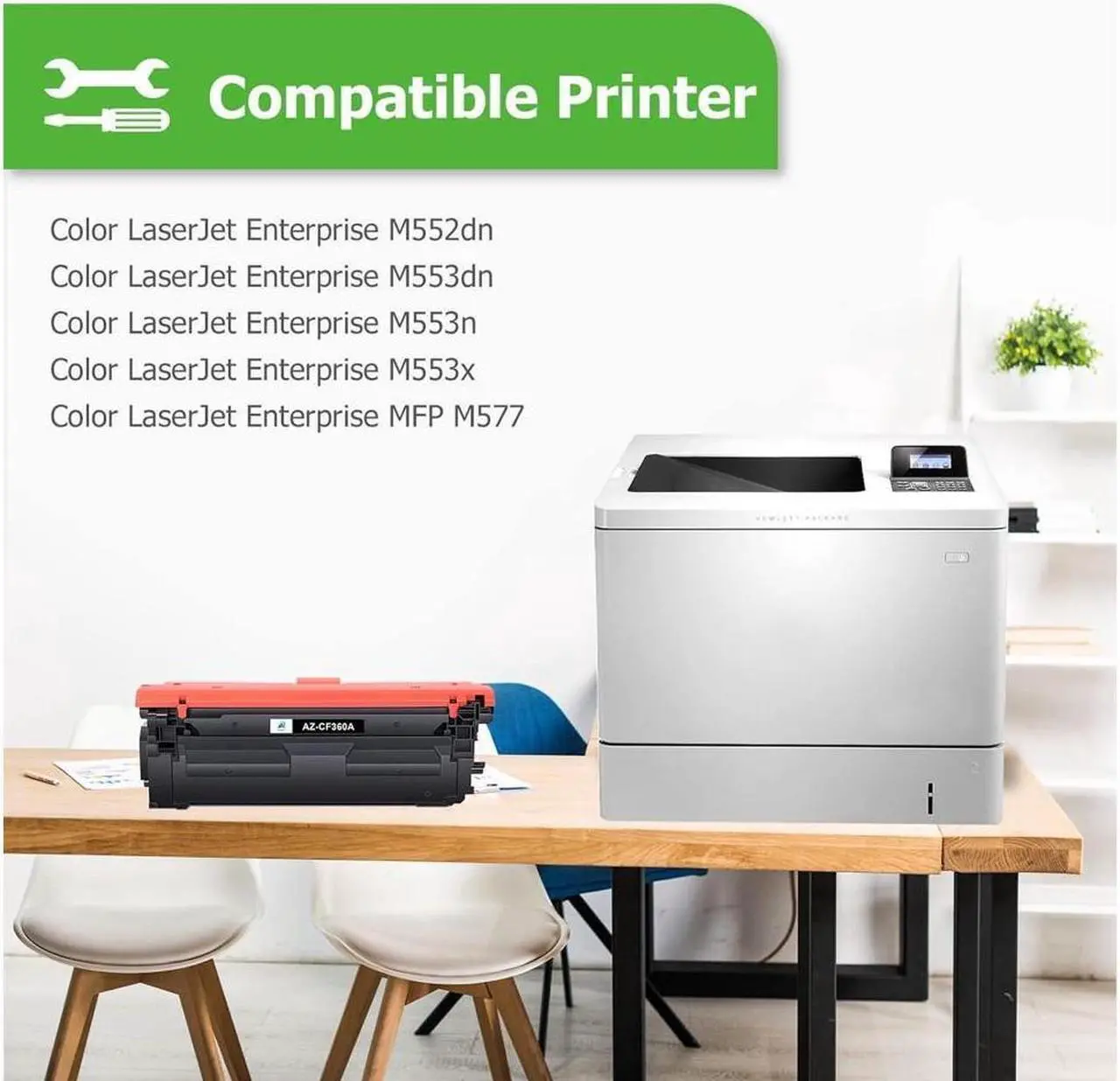 Alt view image 3 of 5 - Aztech Compatible Toner Cartridge Replacement for 508X CF360X 508A CF360A M553 Black Toner for Color Enterprise M553n M553dn M553x MFP M577 M577z M577dn Printer Ink (Black, 2-Pack)