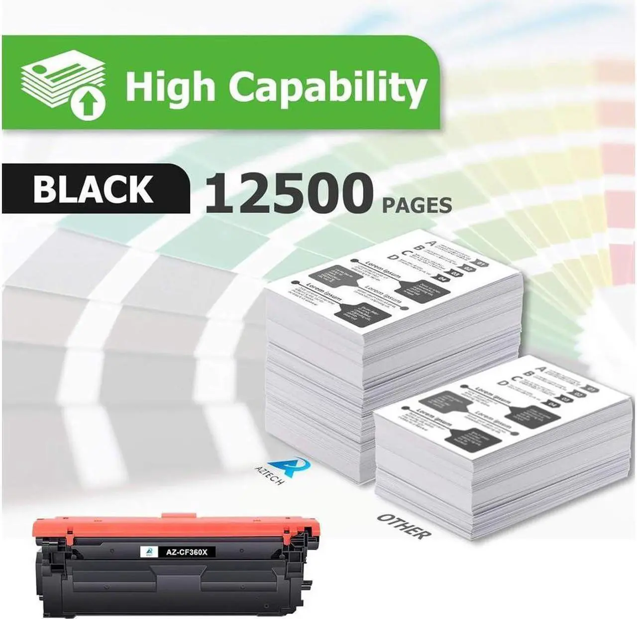 Alt view image 2 of 5 - Aztech Compatible Toner Cartridge Replacement for 508X CF360X 508A CF360A M553 Black Toner for Color Enterprise M553n M553dn M553x MFP M577 M577z M577dn Printer Ink (Black, 2-Pack)
