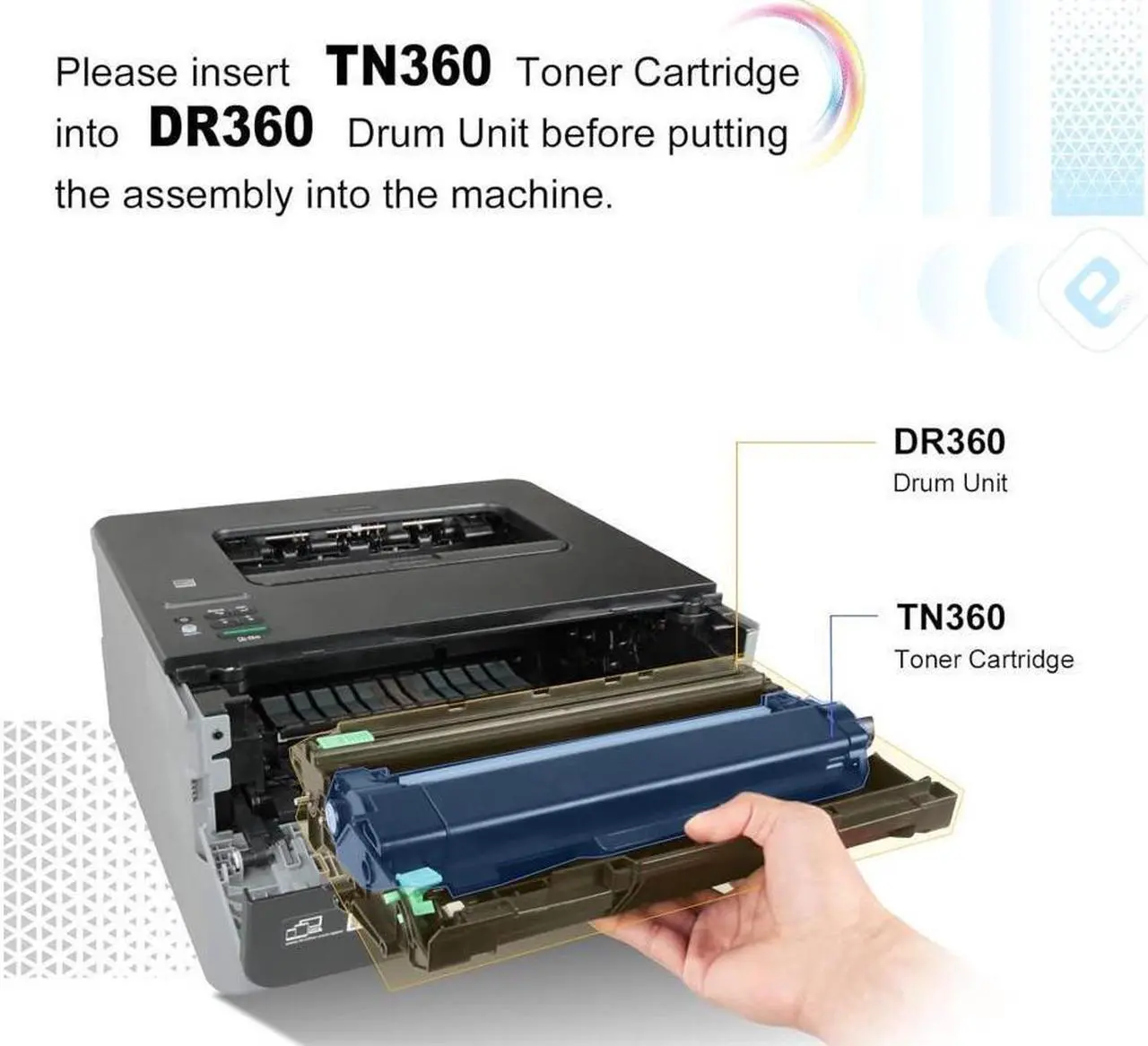 Alt view image 2 of 4 - TESEN DR360 Compatible Drum Replacement for Brother DR360 (1-Pack, Not Toner) Work with Brother HL-2120 2140 2150 2170, DCP-7030 7040 7045, MFC-7320 7340 7345 7440 7445 7450 7840 Series