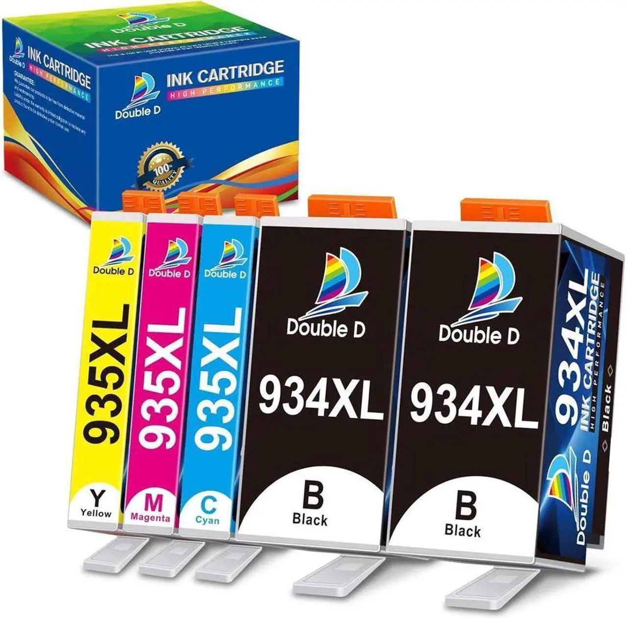 Main image of 934XL 935XL Ink Cartridges Compatible Replacement  934 and 935 High Yield Work with Officejet 6810 Officejet Pro 6830 6230 6835 6812 6815 6820 6220 6800 (2BK/C/M/Y, 5 Pack)