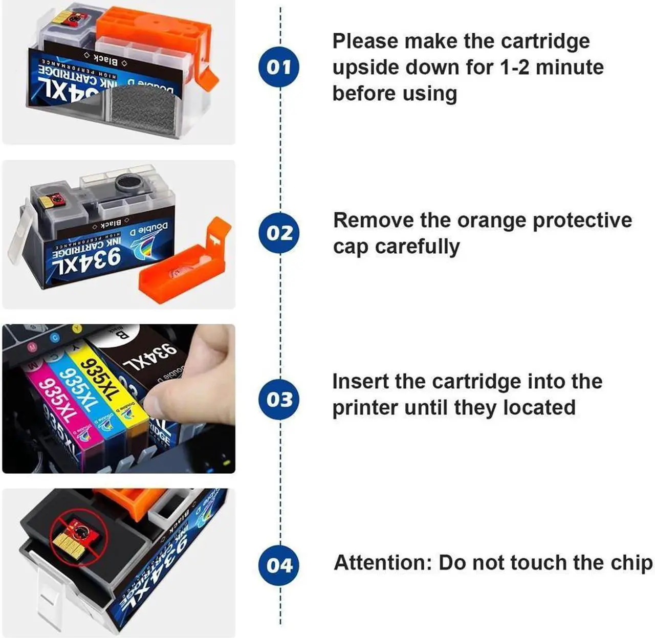 Alt view image 5 of 5 - 934XL 935XL Ink Cartridges Compatible Replacement  934 and 935 High Yield Work with Officejet 6810 Officejet Pro 6830 6230 6835 6812 6815 6820 6220 6800 (2BK/C/M/Y, 5 Pack)