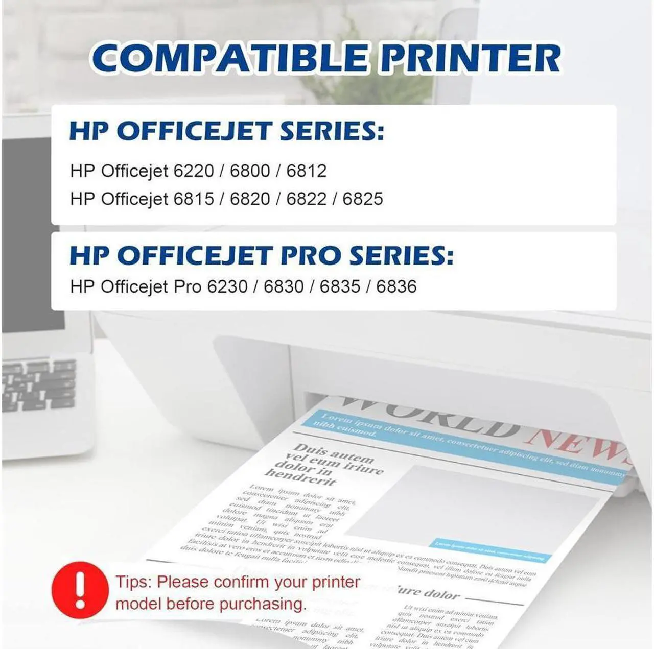 Alt view image 2 of 5 - 934XL 935XL Ink Cartridges Compatible Replacement  934 and 935 High Yield Work with Officejet 6810 Officejet Pro 6830 6230 6835 6812 6815 6820 6220 6800 (2BK/C/M/Y, 5 Pack)