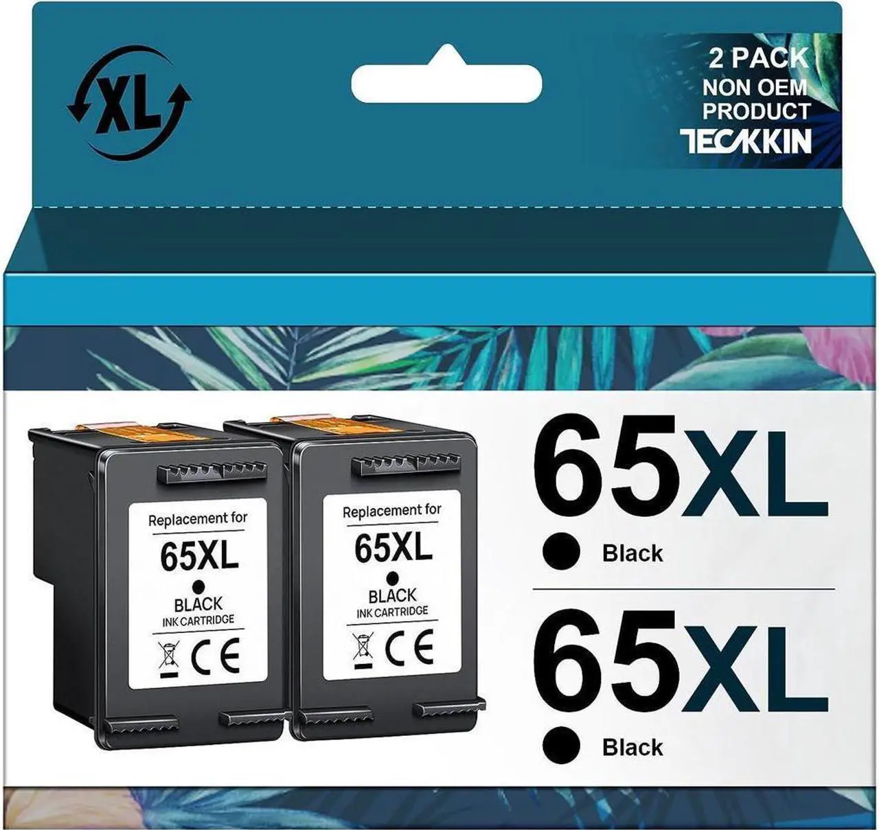 Main image of 65XL Black Ink Cartridge High Yield Replacement  Ink 65 65 Black Ink Cartridge Works with Deskjet 3772 3755 3700 3722 3752 2600 2622 2652 Envy 5055 5000 5070 5052 5014 Printer (2 Black)