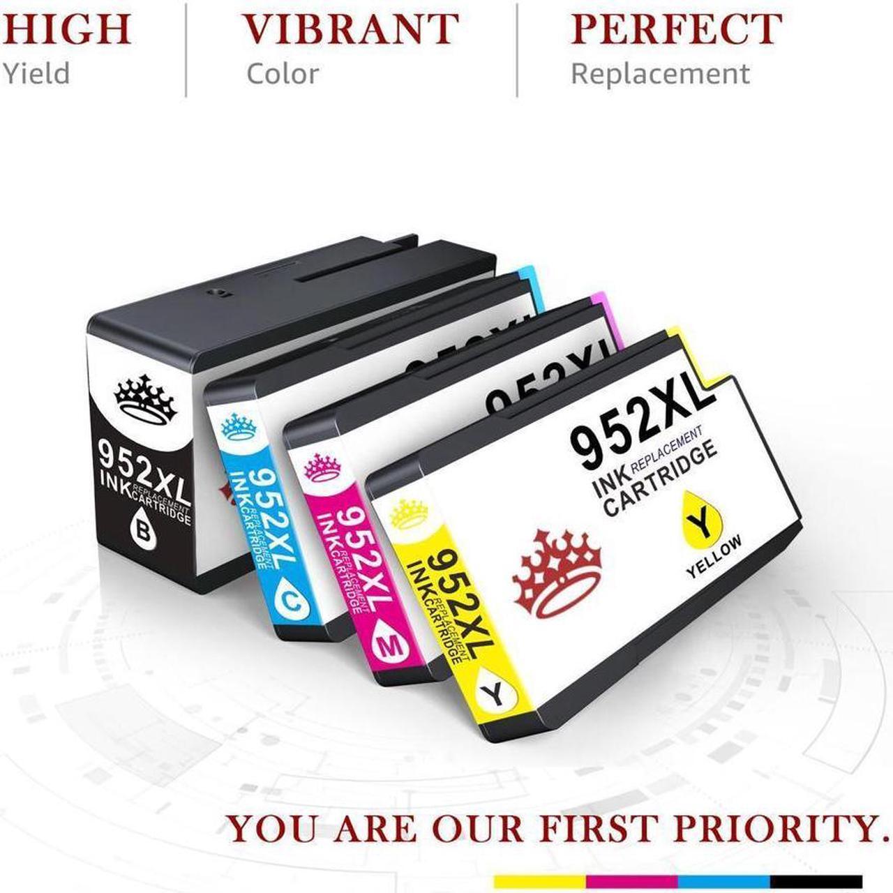 Alt view image 3 of 5 - 4 PK 952XL Ink Cartridges for OfficeJet Pro 7720 8710 8210 8702 8720 8715