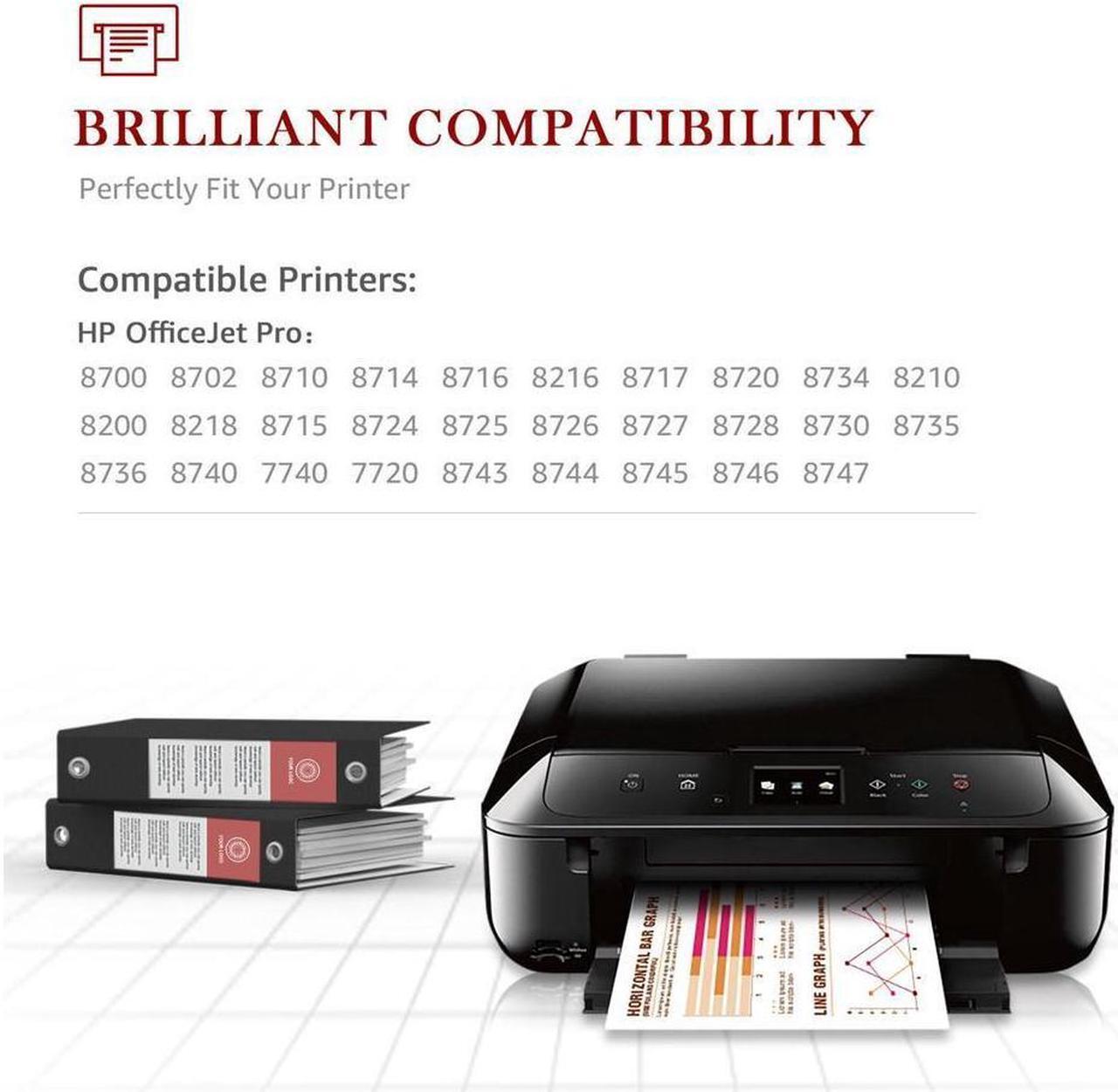 Alt view image 4 of 5 - 4 PK 952XL Ink Cartridges for OfficeJet Pro 7720 8710 8210 8702 8720 8715