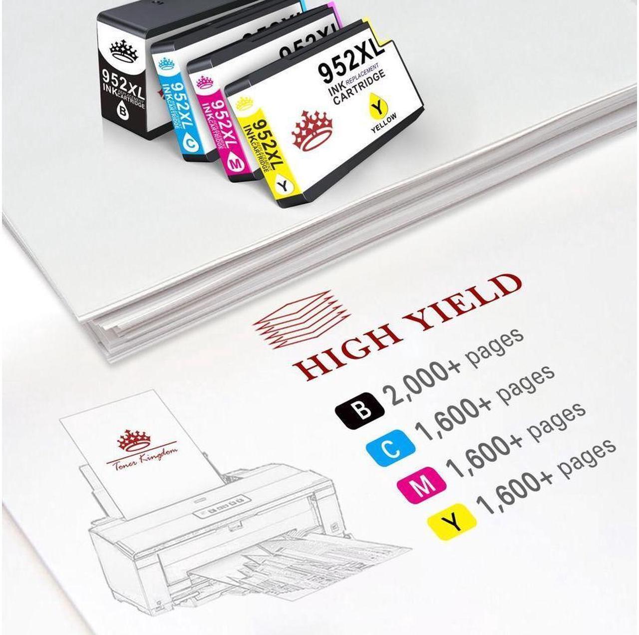 Alt view image 5 of 5 - 4 PK 952XL Ink Cartridges for OfficeJet Pro 7720 8710 8210 8702 8720 8715