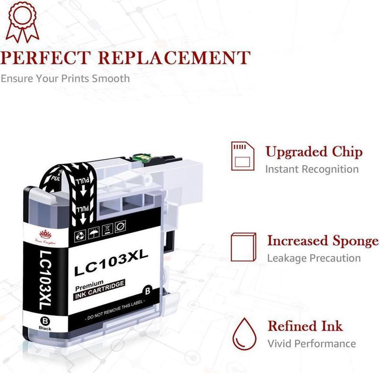 Alt view image 5 of 5 - 6x LC103 XL Ink Cartridge For Brother MFC-J475DW MFC-J870DW MFC-J4410DW Printer