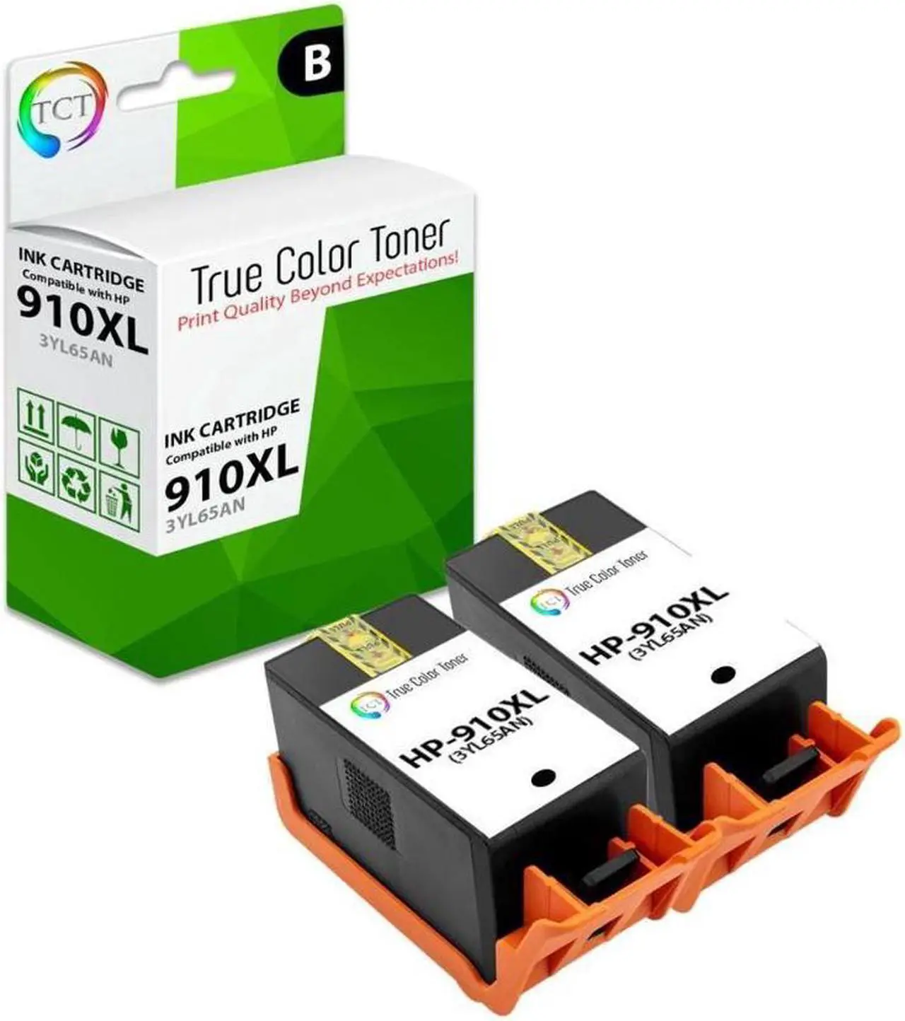 Main image of TCT Compatible High Yield Ink Cartridge Replacement for the 910XL Series - 2 Pack Black