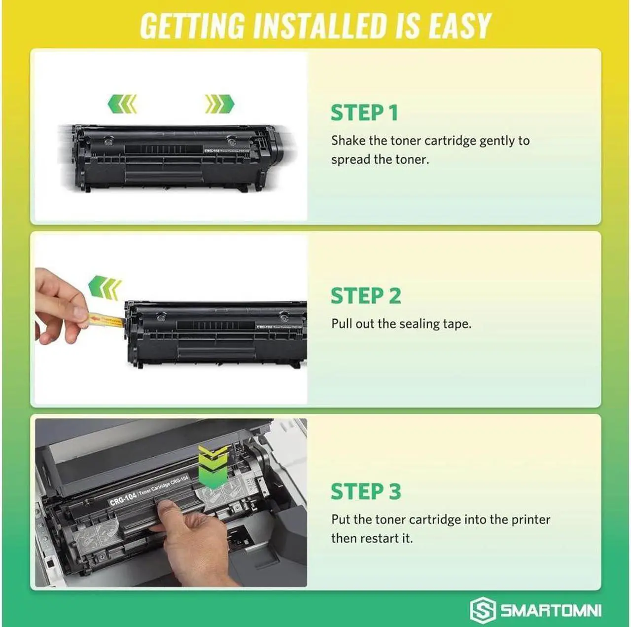 Alt view image 5 of 5 - Zell Compatible Toner Replacement For 104 Fx-10 Fx-9 12A Q2612A Toner Use With Imageclass D450 D420 D480 Mf4270 Mf4350D Laser 1020 1022 1022N 3015 1018 3050 1015 Printer