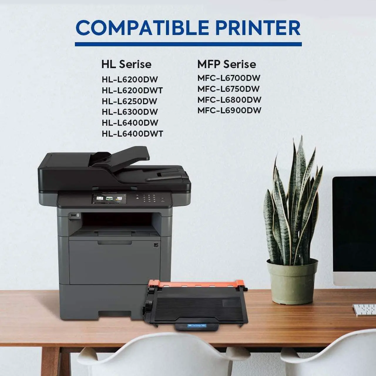 Alt view image 3 of 5 - Compatible Brother TN880 Black Toner Cartridge 4PK for Brother HLL6200DW HLL6200DWT MFCL6700DW HLL6250DW HLL6300DW HLL6400DW HLL6400DWT MFCL6750 MFCL6800 MFCL6900DW Printer
