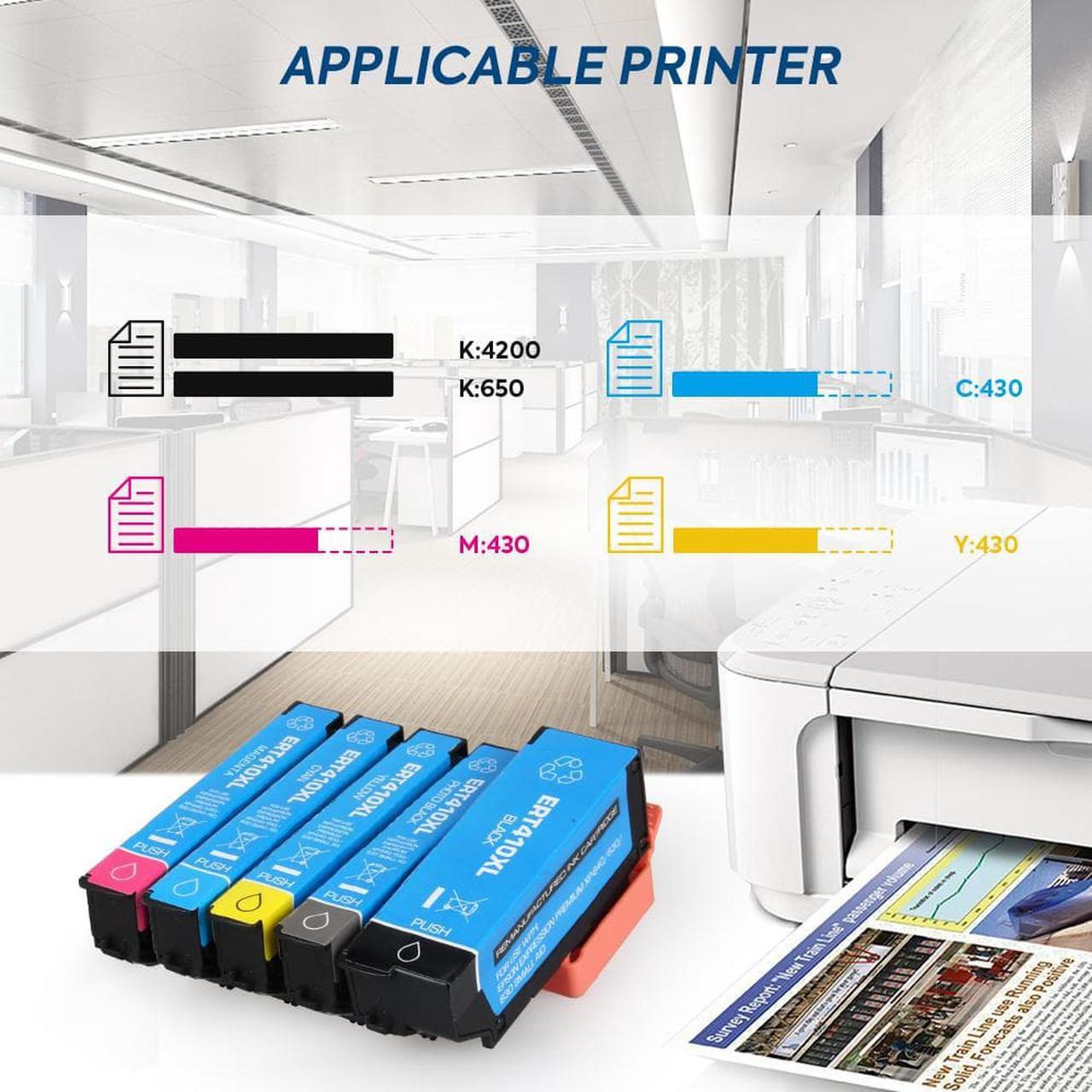 Alt view image 5 of 6 - 5PK T410XL ink Cartridge Compatible For Epson 410XL Expression XP830 XP640 XP635 XP630 530
