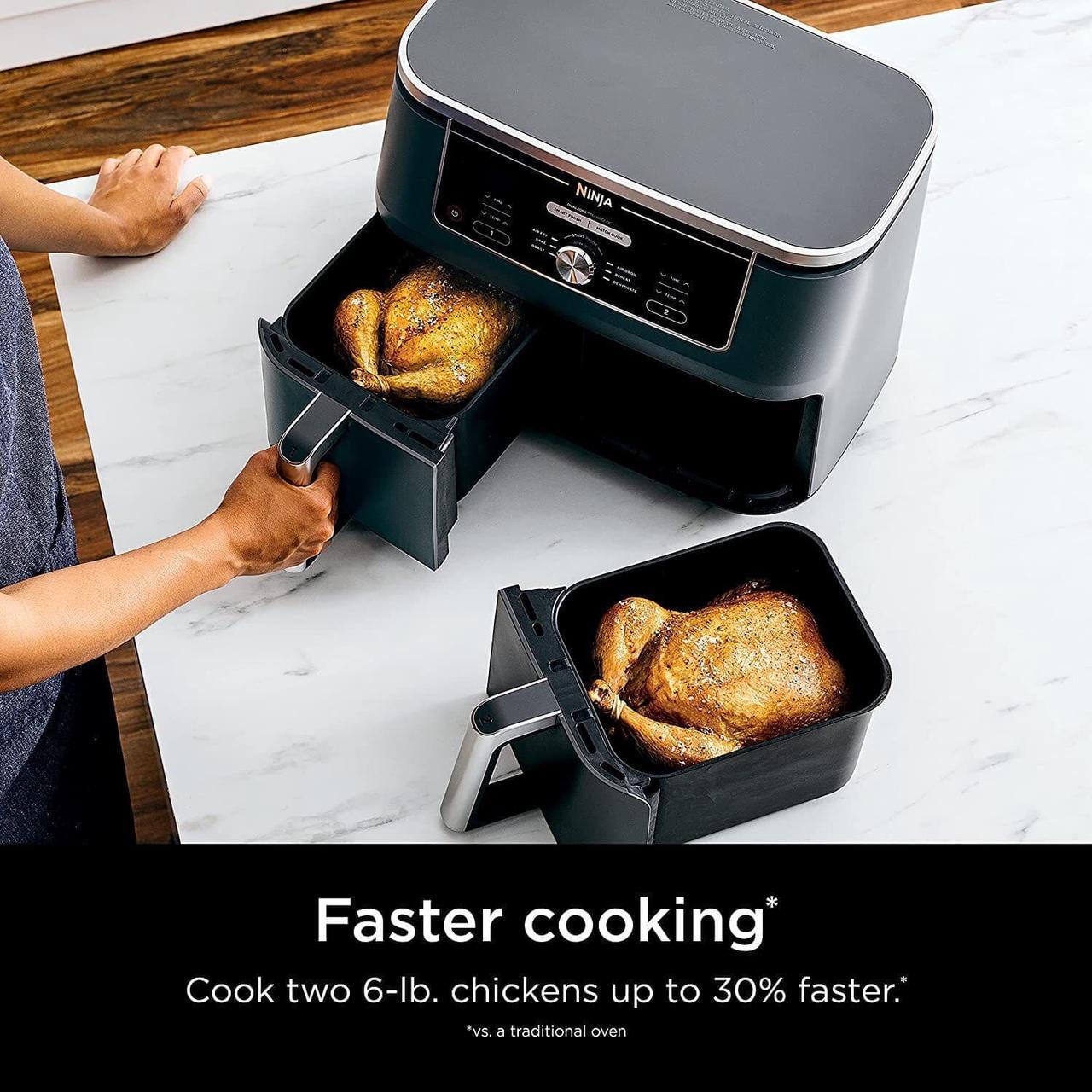 Alt view image 3 of 7 - Ninja DZ401 Foodi 6-in-1 10-qt. XL 2-Basket Air Fryer (DZ401/AD350) Certified Ninja Refurbishe d with 2-Year Warranty!