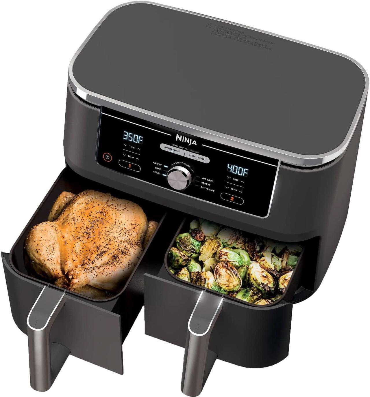 Main image of Ninja DZ401 Foodi 6-in-1 10-qt. XL 2-Basket Air Fryer (DZ401/AD350) Certified Ninja Refurbishe d with 2-Year Warranty!