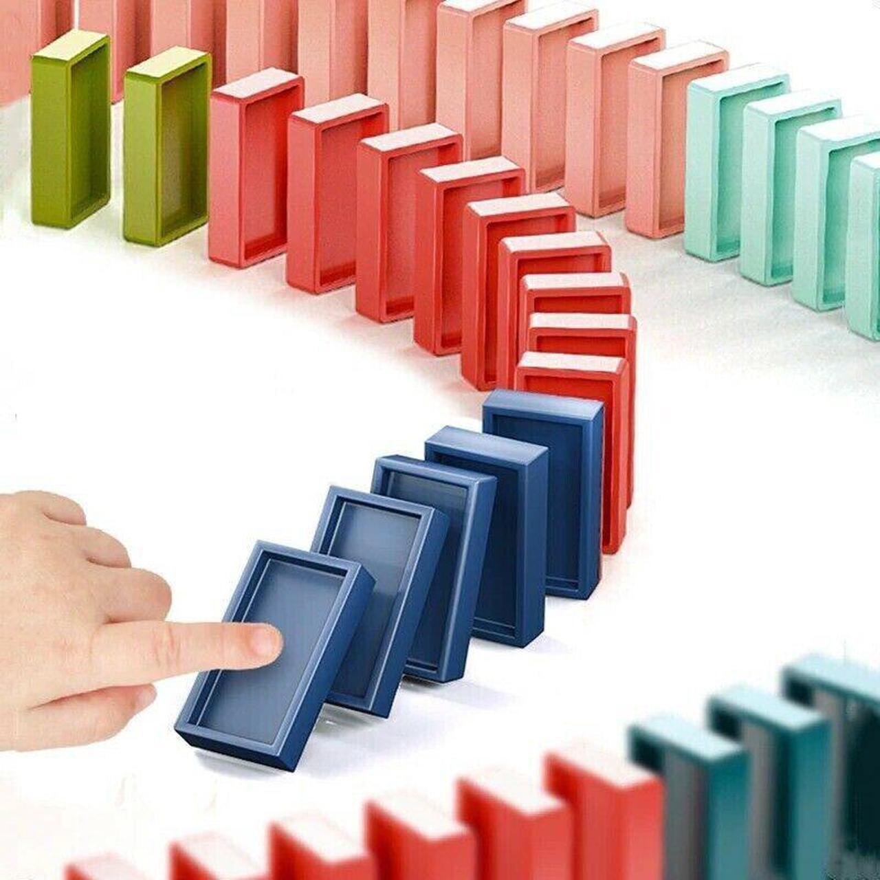 Alt view image 3 of 7 - Kids Electric Domino Train Car Sound &Light Automatic Laying Dominoes Brick toy 100pcs Domino