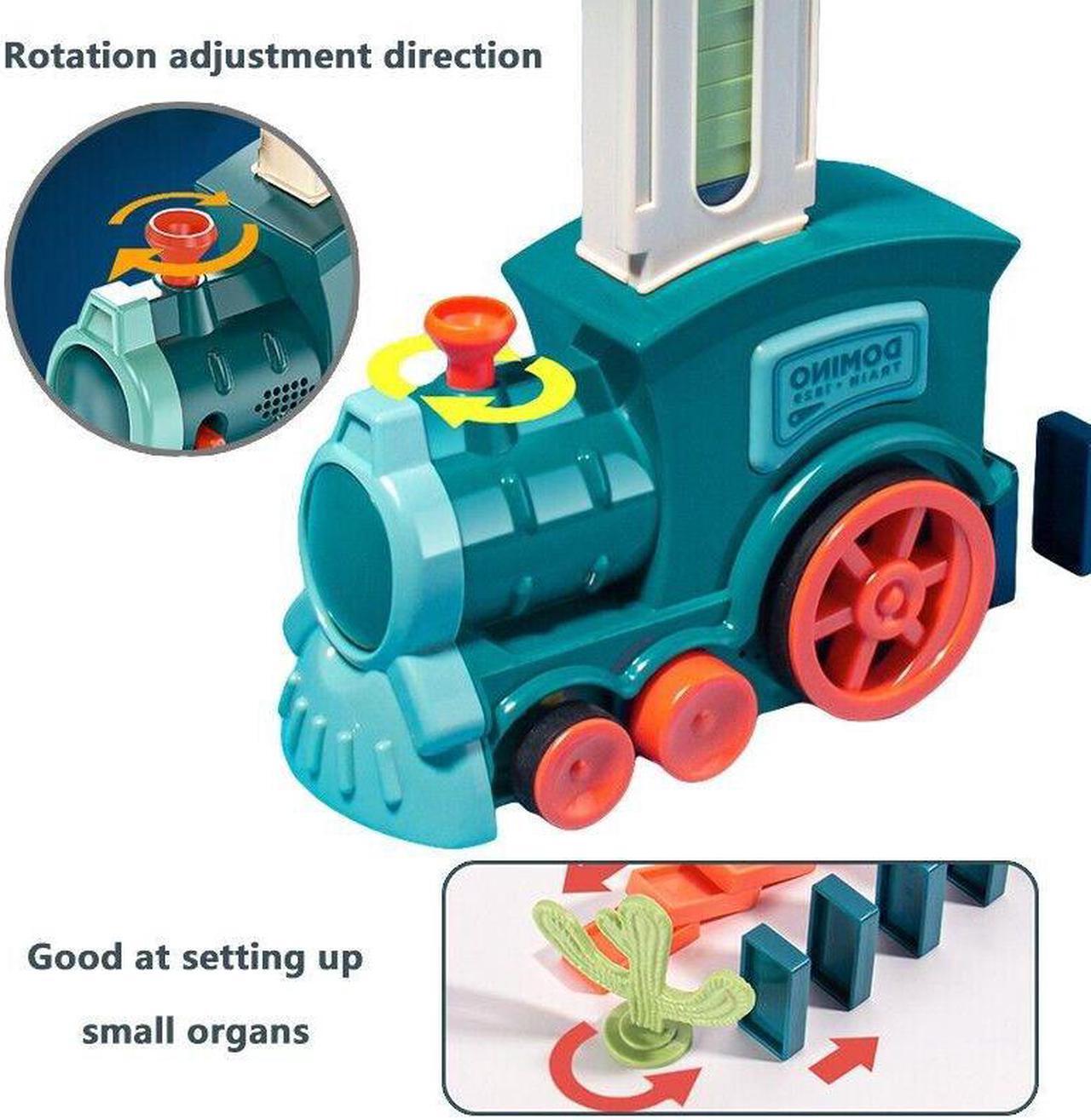Alt view image 4 of 7 - Kids Electric Domino Train Car Sound &Light Automatic Laying Dominoes Brick toy 100pcs Domino