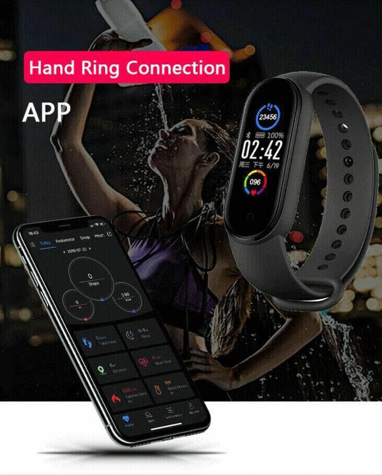 Alt view image 6 of 7 - M6 Smart Band Watch Bracelet Wristband Fitness Tracker Blood Pressure Heartrate