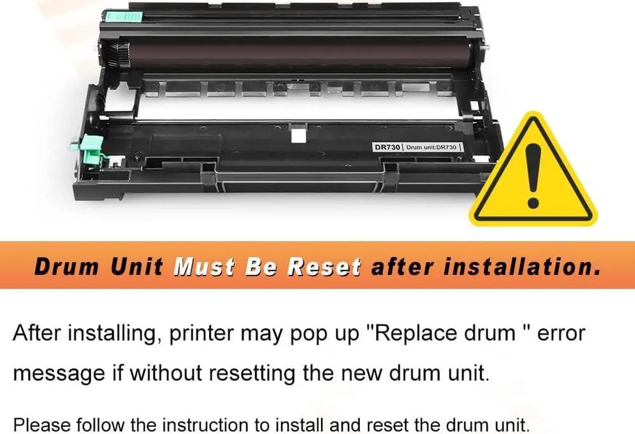 Alt view image 6 of 6 - v4ink 2PK Compatible DR730 Drum Replacement for Brother DR-730 DR-760 Drum for Brother HL-L2325DW HL-L2350DW HL-L2370DW HL L2390DW L2395DW DCP-L2550DW MFC L2690DW L2710DW L2717DW L2750DW NOT Toner
