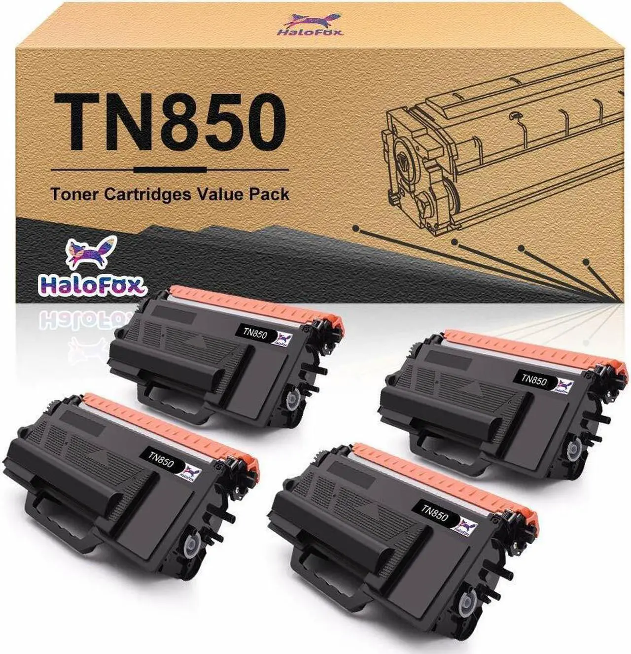 Main image of 4PK TN850 Toner Cartridge Compatible For Brother MFC-L5900DW HL-L6300DW Printer