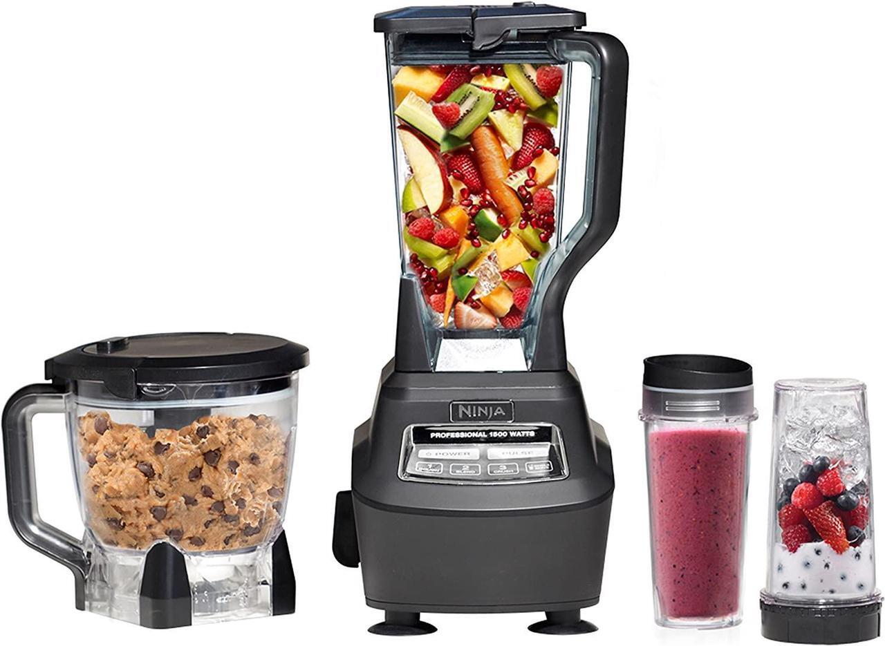 Main image of Ninja BL770 Mega Kitchen System, 1500W, 4 Functions for Smoothies, Processing, Dough, Drinks & More, with 72-oz.* Blender Pitcher, 64-oz. Processor Bowl, (2) 16-oz. To-Go Cups & (2) Lids, Black