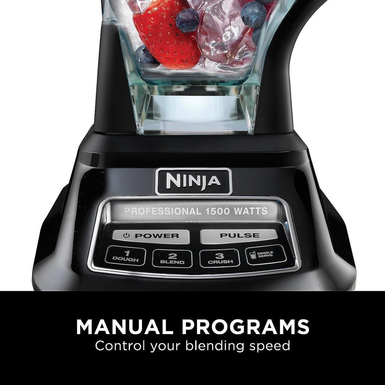 Alt view image 6 of 7 - Ninja BL770 Mega Kitchen System, 1500W, 4 Functions for Smoothies, Processing, Dough, Drinks & More, with 72-oz.* Blender Pitcher, 64-oz. Processor Bowl, (2) 16-oz. To-Go Cups & (2) Lids, Black