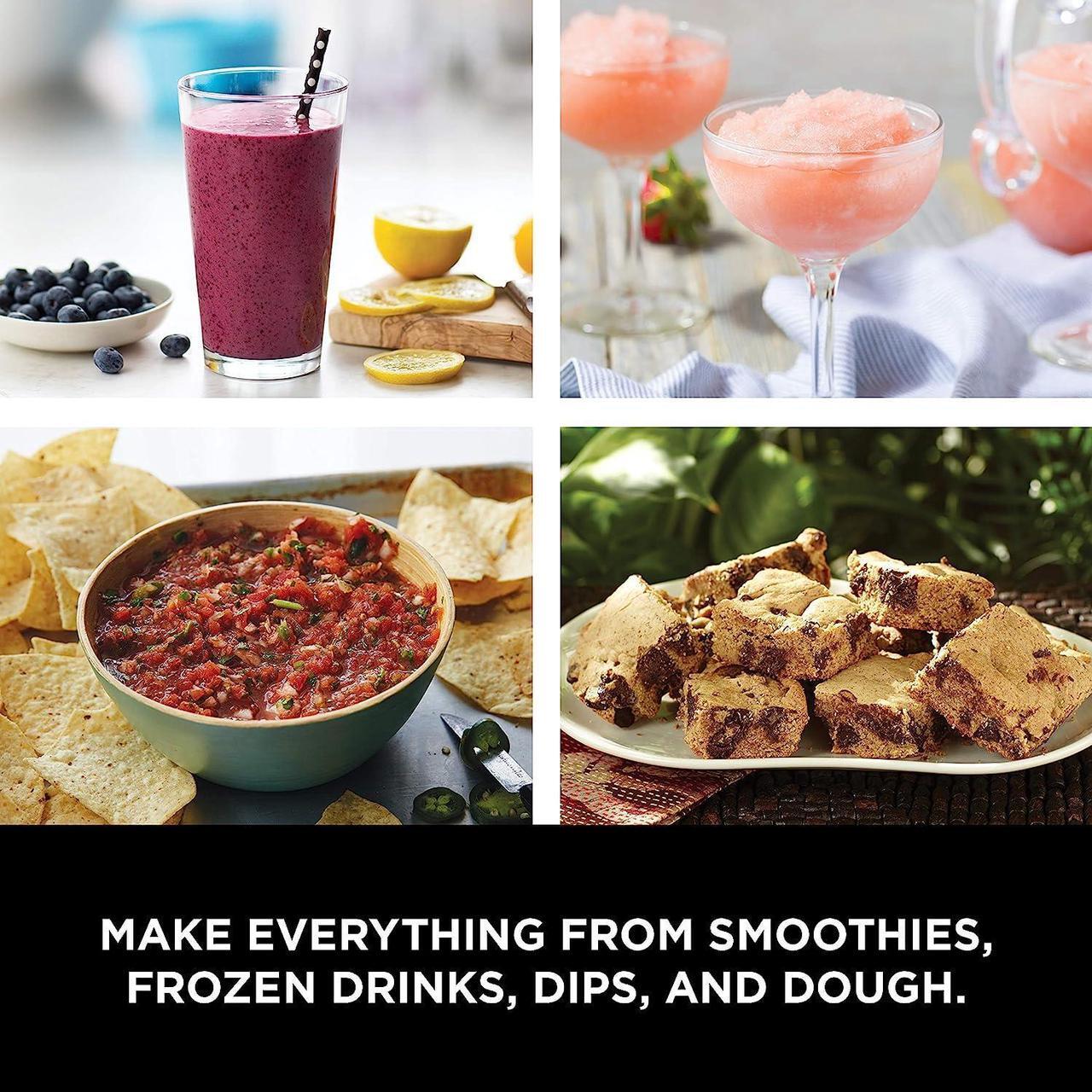 Alt view image 7 of 7 - Ninja BL770 Mega Kitchen System, 1500W, 4 Functions for Smoothies, Processing, Dough, Drinks & More, with 72-oz.* Blender Pitcher, 64-oz. Processor Bowl, (2) 16-oz. To-Go Cups & (2) Lids, Black