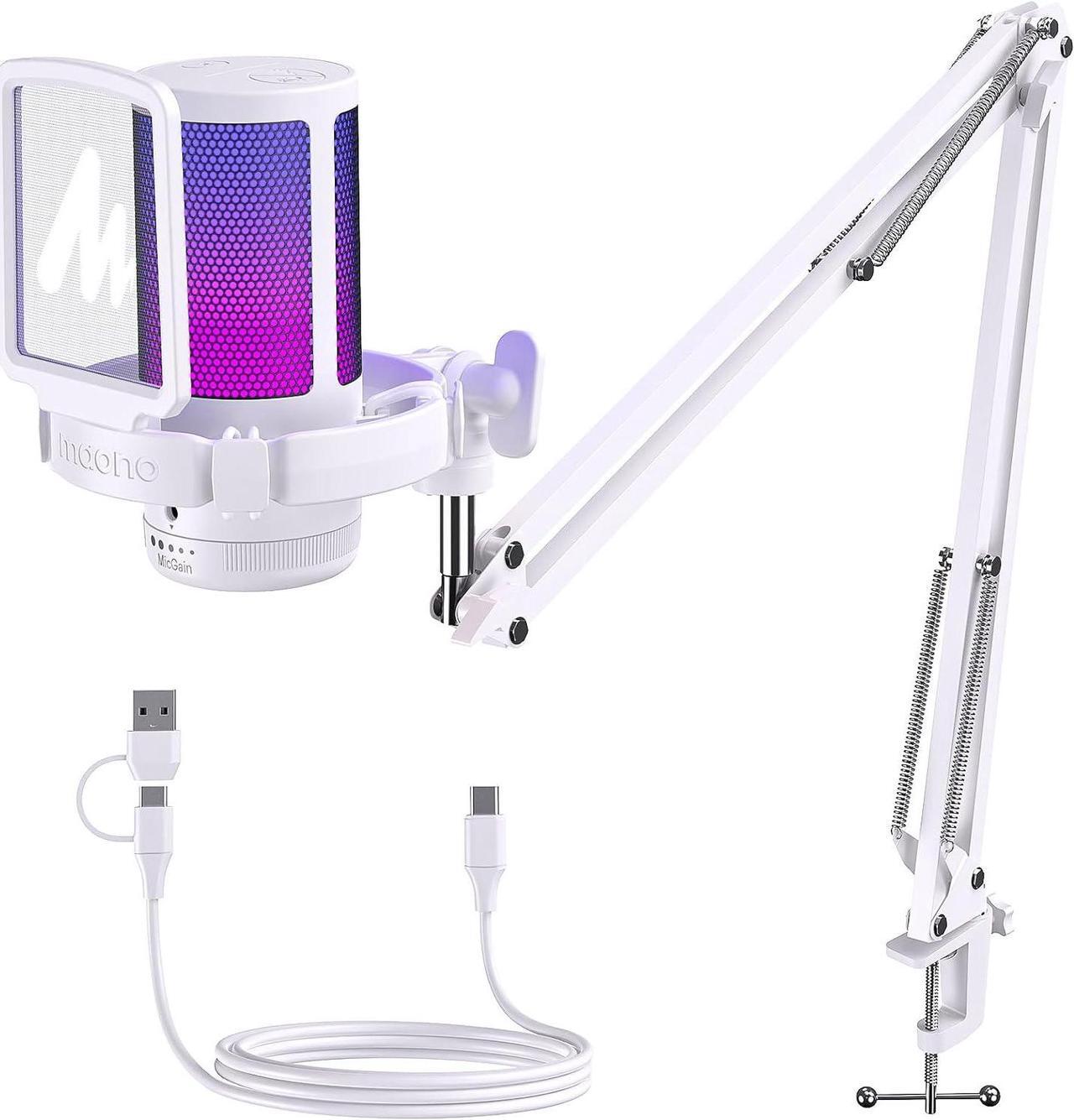 Main image of MAONO USB Gaming Microphone with Noise Cancellation, Computer PC Condenser Mic with RGB Light, Mute, Gain, Monitoring for Streaming, Podcast, YouTube, Twitch, Discord, PS5, PS4, GamerWave DGM20S