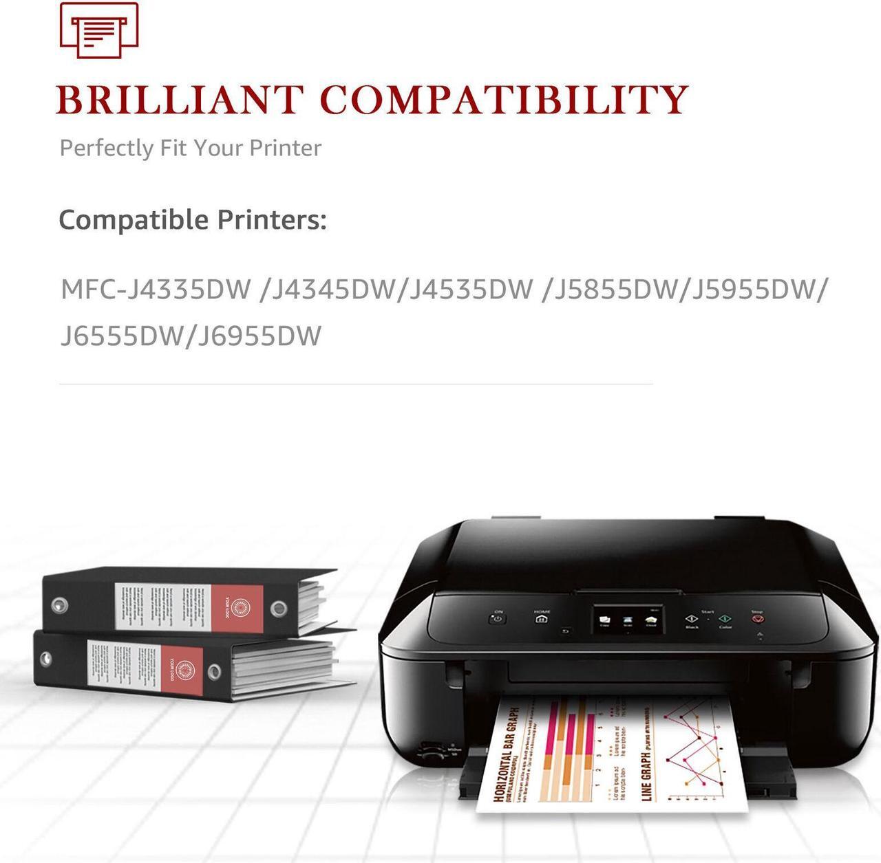 Alt view image 2 of 5 - 4pk LC406 Ink Cartridges for Brother MFC-J4335DW MFC-J4535DW MFC-J4345DW 406 ink