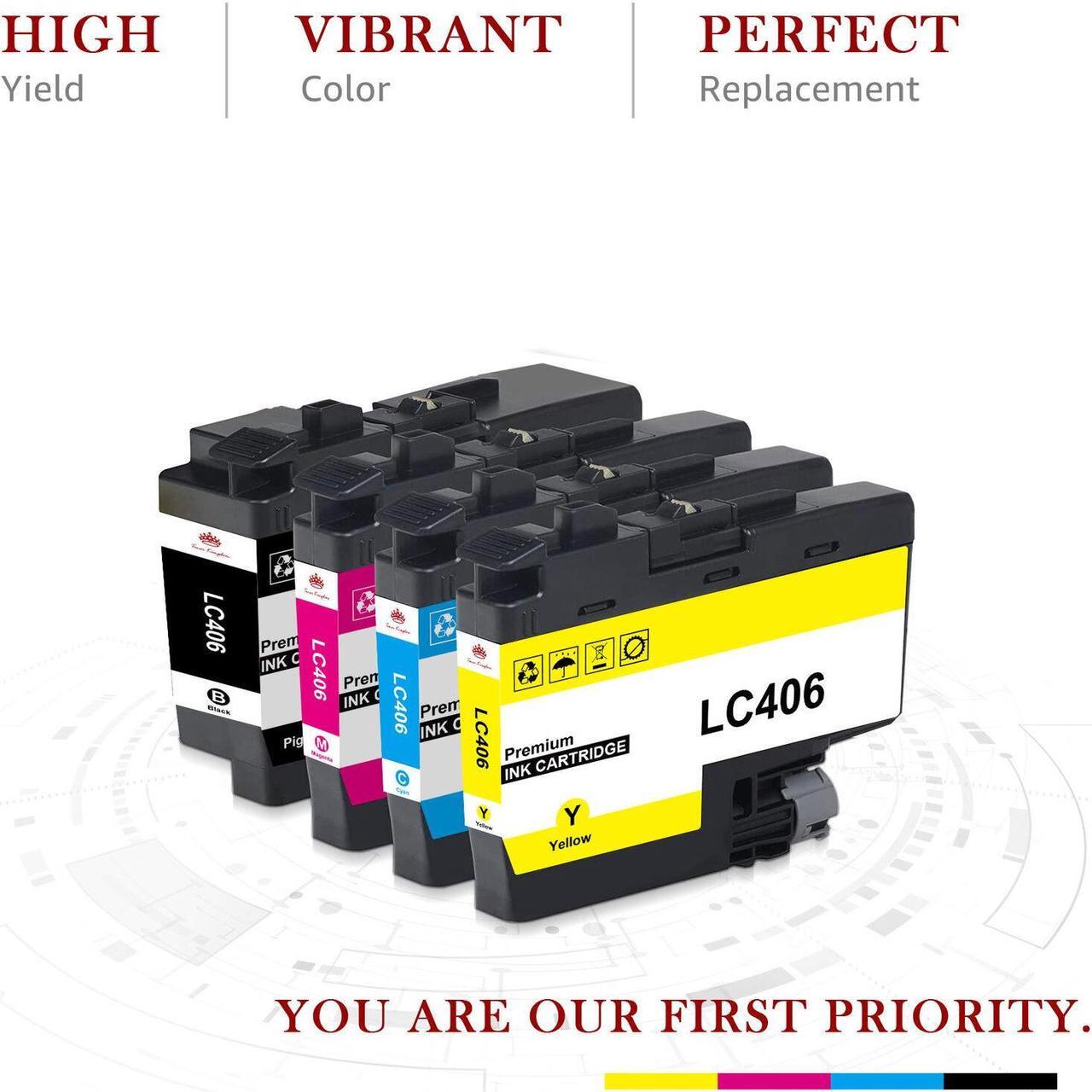 Alt view image 4 of 5 - 4pk LC406 Ink Cartridges for Brother MFC-J4335DW MFC-J4535DW MFC-J4345DW 406 ink
