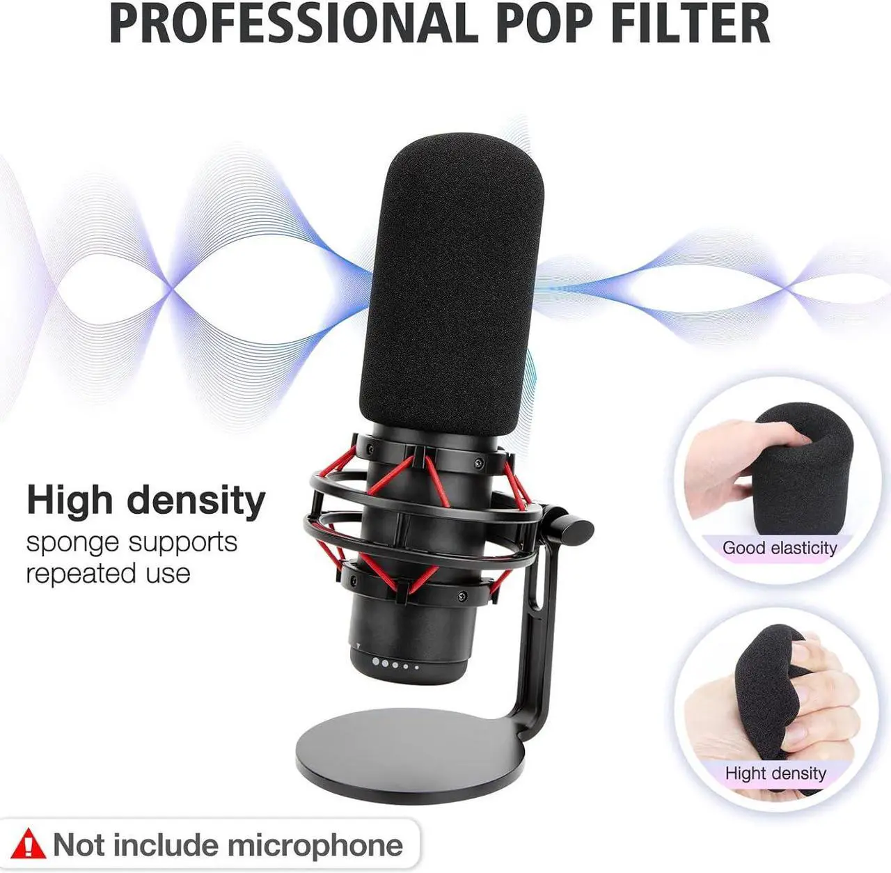 Alt view image 4 of 7 - SUNMON White Hyperx QuadCast S Boom Arm - Microphone Boom Arm Compatible with Hyper x QuadCast S, Mic Arm Stand with Microphone Cover, Improve Sound Quality,Mic Boom Arm for Hyperx QuadCast