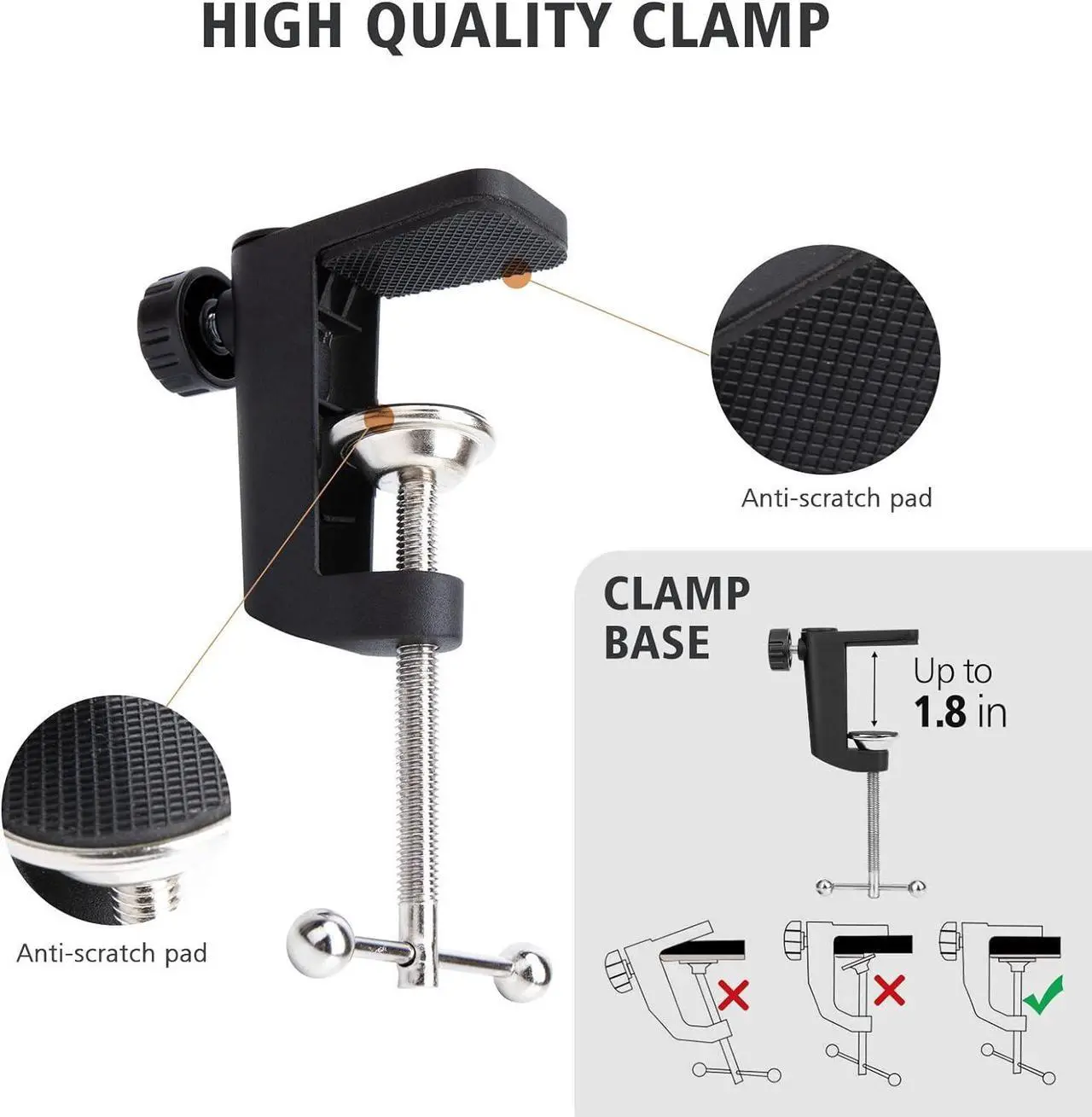 Alt view image 5 of 7 - SUNMON White Hyperx QuadCast S Boom Arm - Microphone Boom Arm Compatible with Hyper x QuadCast S, Mic Arm Stand with Microphone Cover, Improve Sound Quality,Mic Boom Arm for Hyperx QuadCast