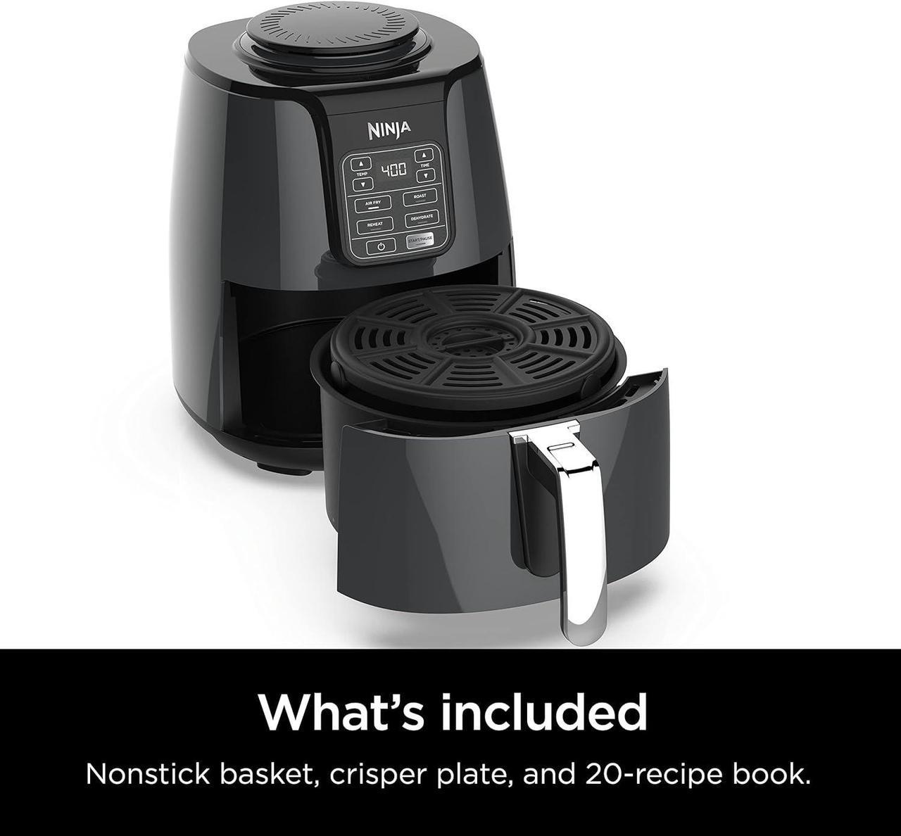 Alt view image 7 of 7 - Ninja AF101 Air Fryer that Crisps, Roasts, Reheats, & Dehydrates, for Quick, Easy Meals, 4 Quart Capacity, & High Gloss Finish, Grey