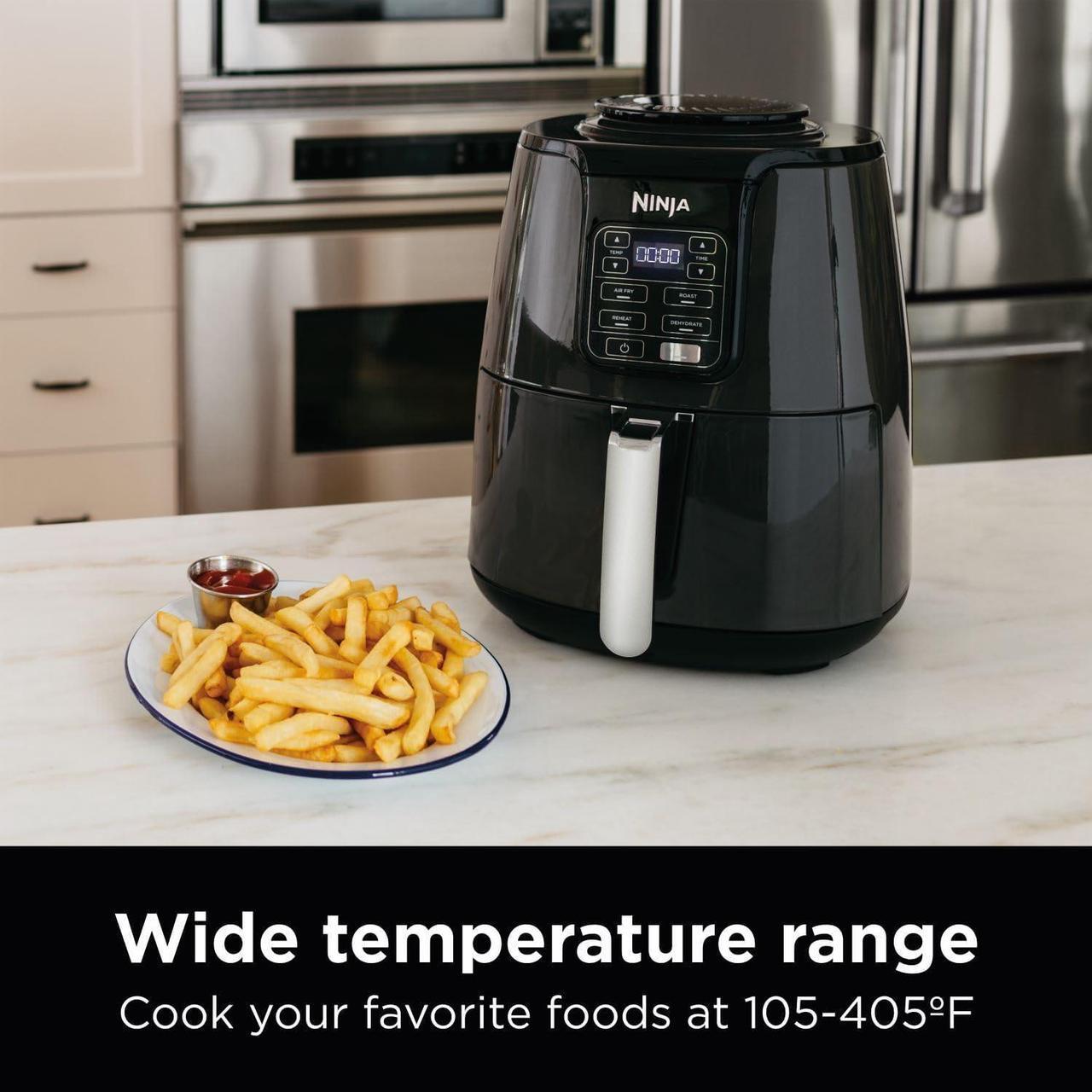 Alt view image 6 of 7 - Ninja AF101 Air Fryer that Crisps, Roasts, Reheats, & Dehydrates, for Quick, Easy Meals, 4 Quart Capacity, & High Gloss Finish, Grey