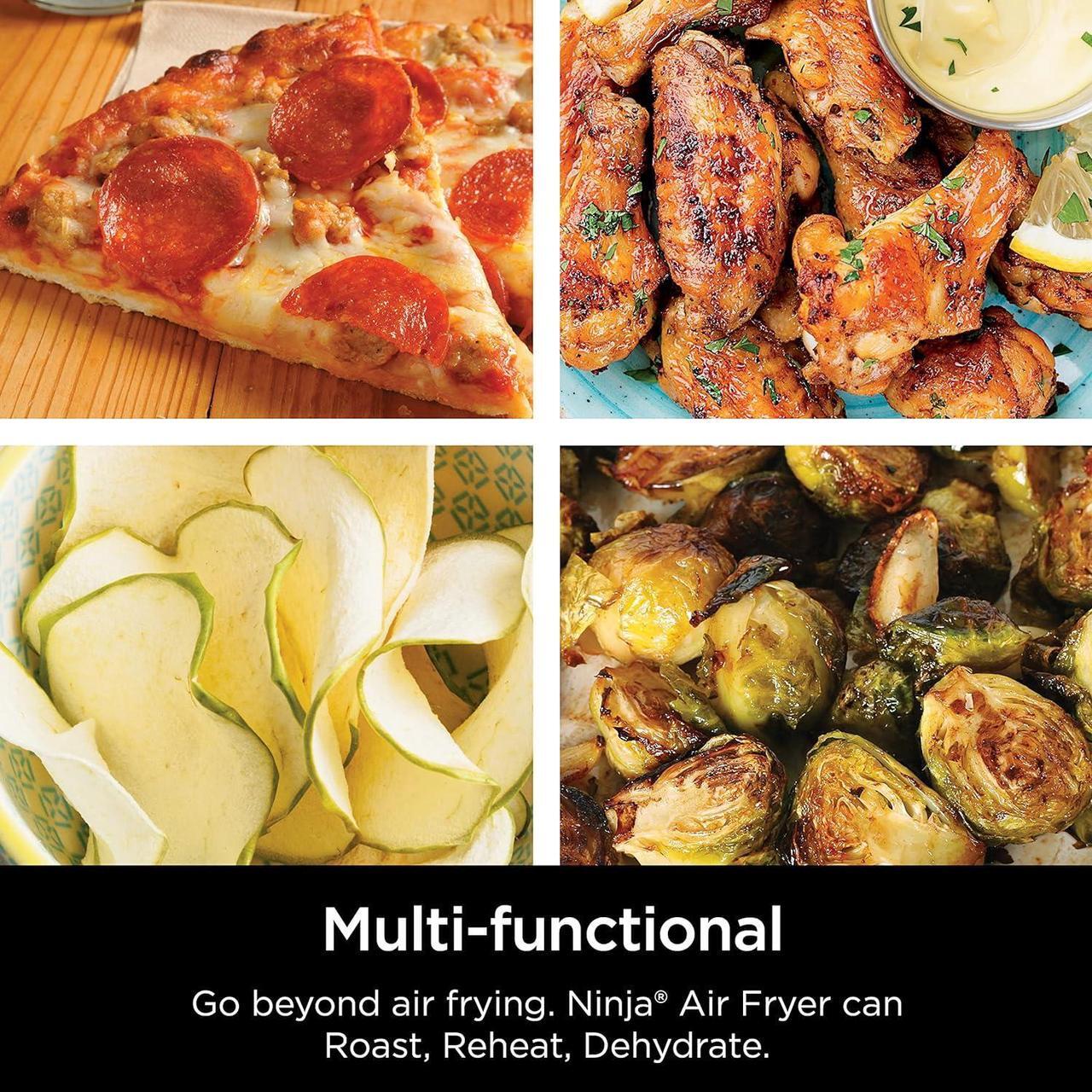 Alt view image 4 of 7 - Ninja AF101 Air Fryer that Crisps, Roasts, Reheats, & Dehydrates, for Quick, Easy Meals, 4 Quart Capacity, & High Gloss Finish, Grey