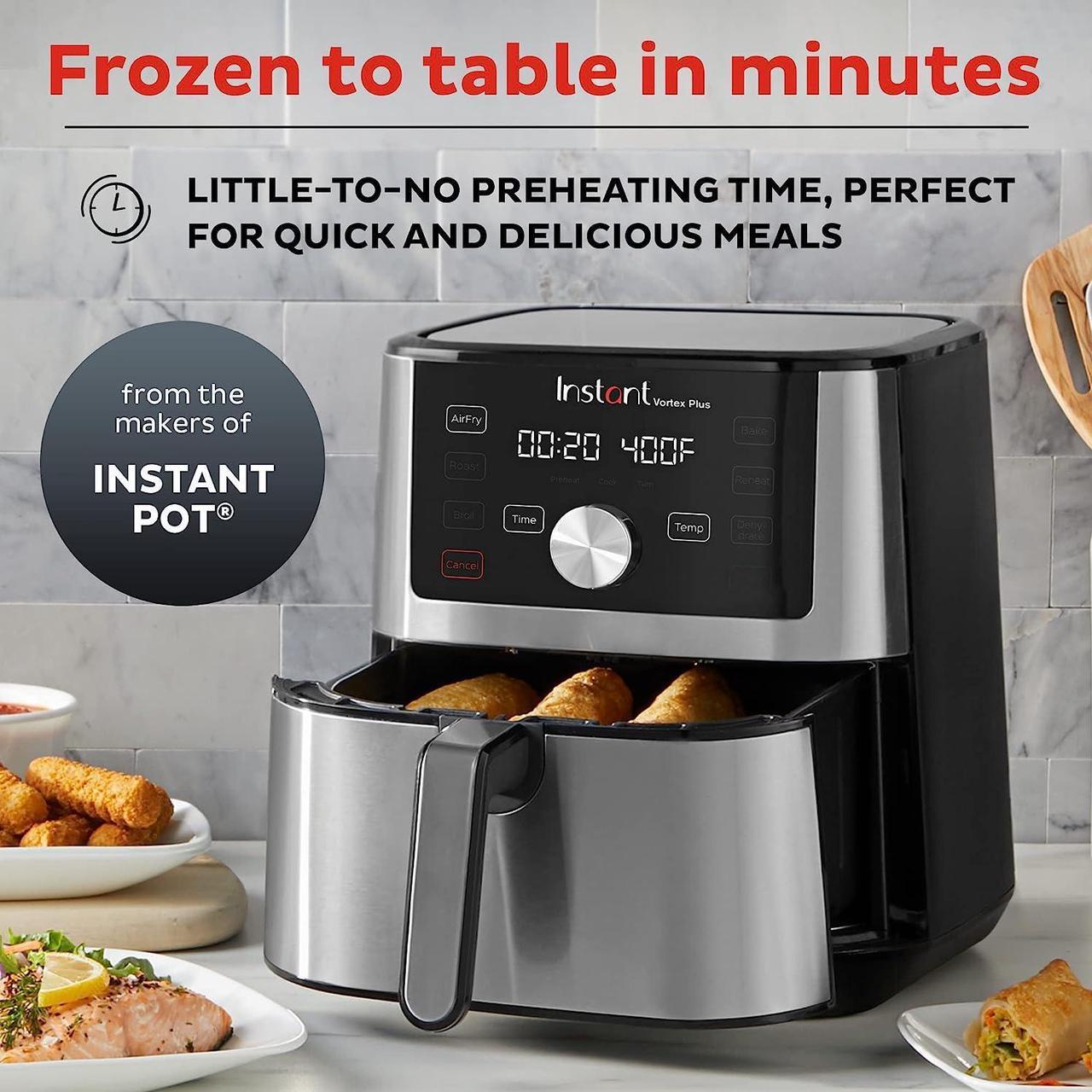Alt view image 2 of 7 - Instant Pot Vortex Plus 6-in-1,4QT Air Fryer Oven,From the Makers of Instant Pot with Customizable Smart Cooking Programs,Nonstick and Dishwasher-Safe Basket,App With Over 100 Recipes,Stainless Steel